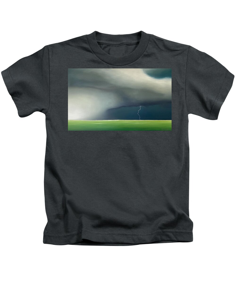 Derek Kaplan Kids T-Shirt featuring the painting Opt.6.20 'Storm' by Derek Kaplan