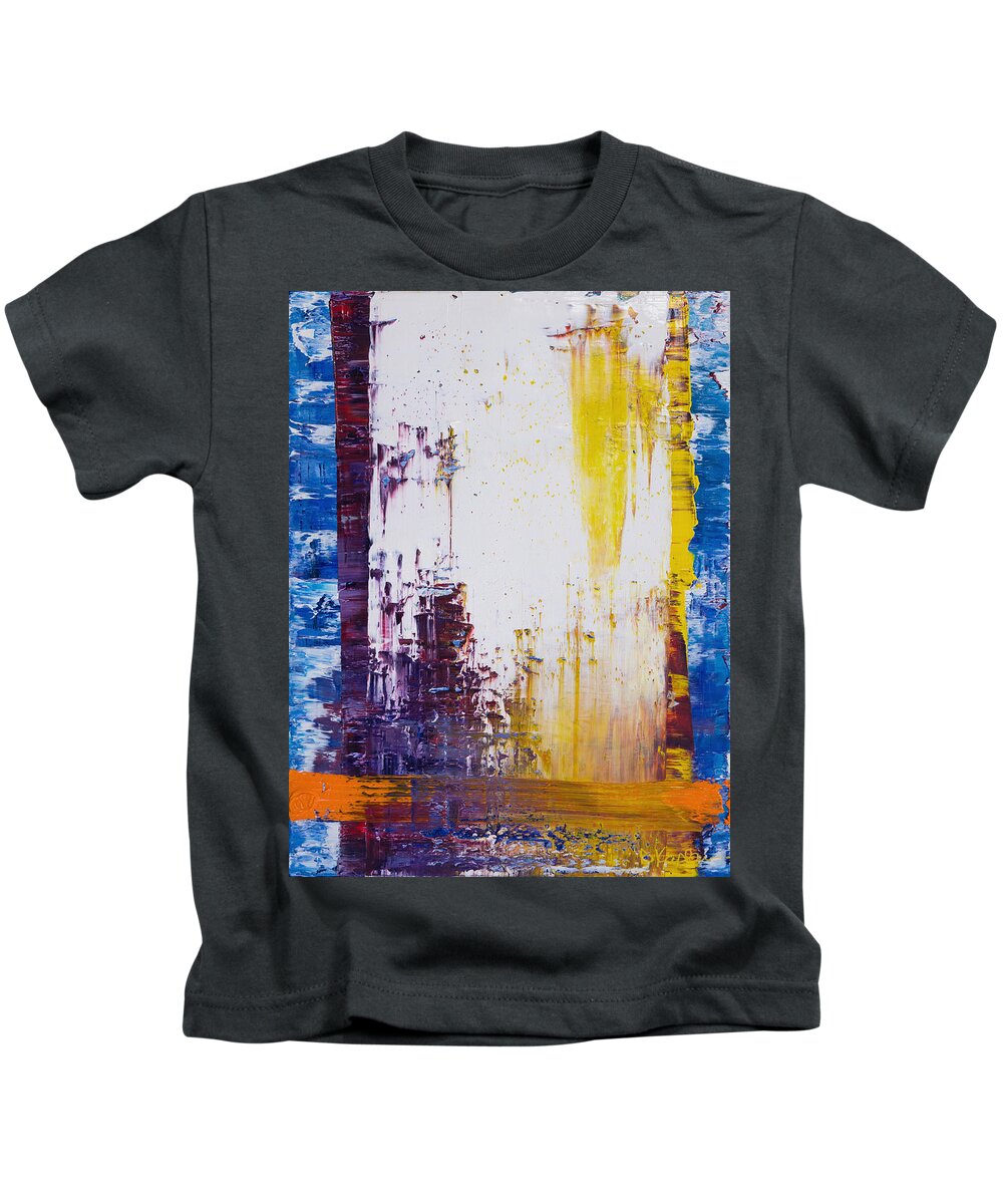 Derek Kaplan Kids T-Shirt featuring the painting Opt.6.21 'Hold Me Up' by Derek Kaplan