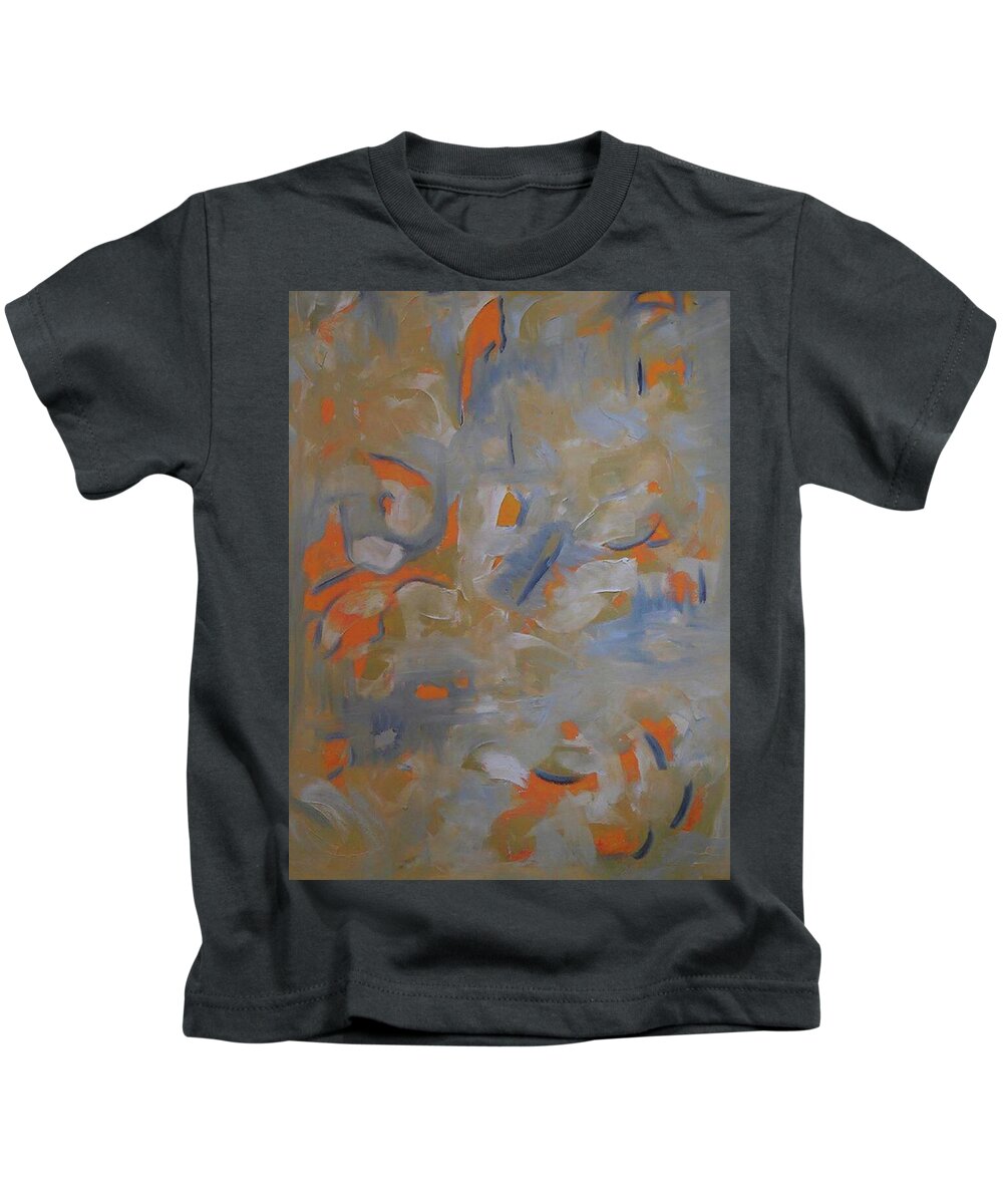 Abstract Kids T-Shirt featuring the painting Orange Pop by Karen Lillard