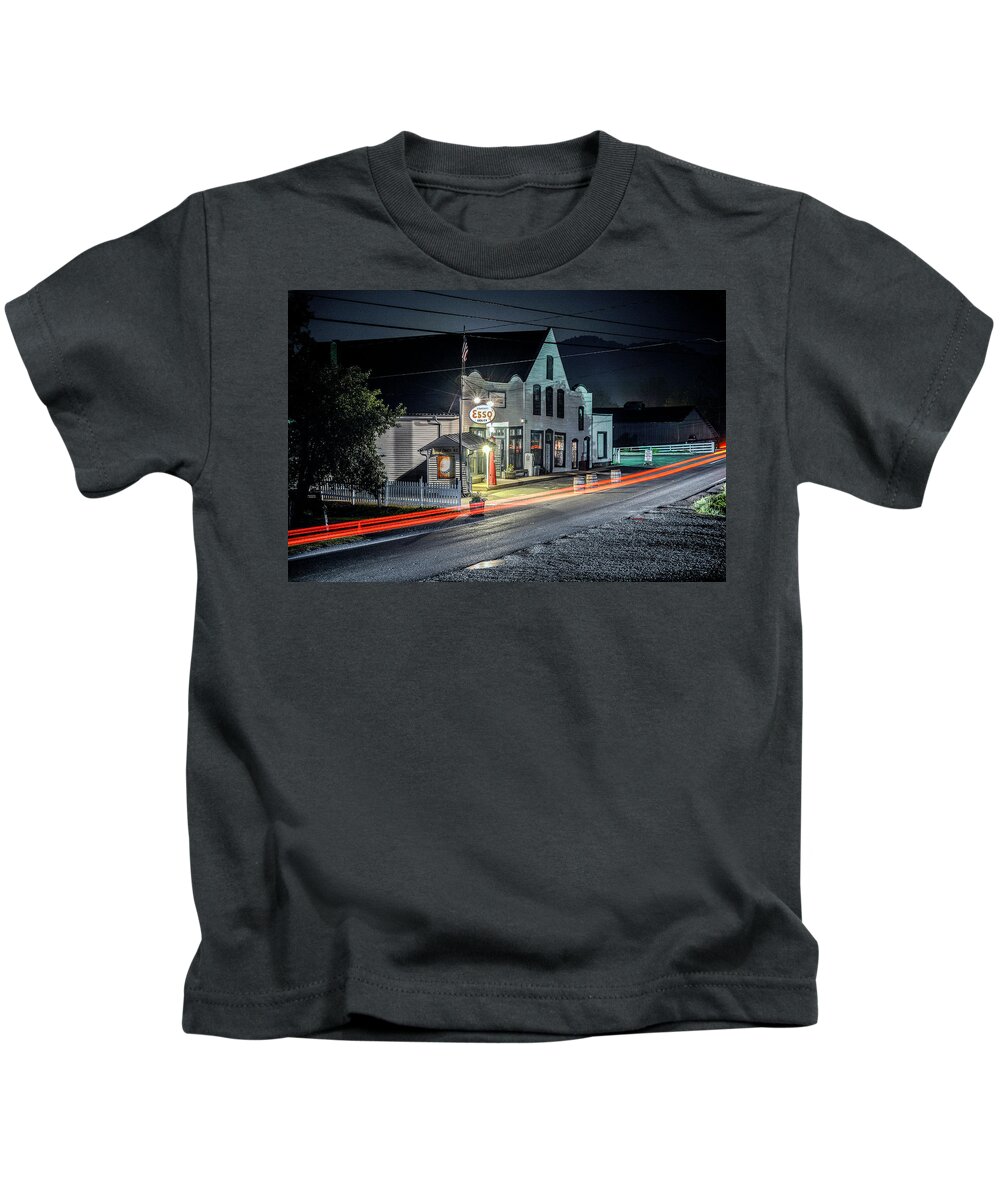 Original Kids T-Shirt featuring the photograph Original Mast General Store, Valle Crucis, NC by WAZgriffin Digital