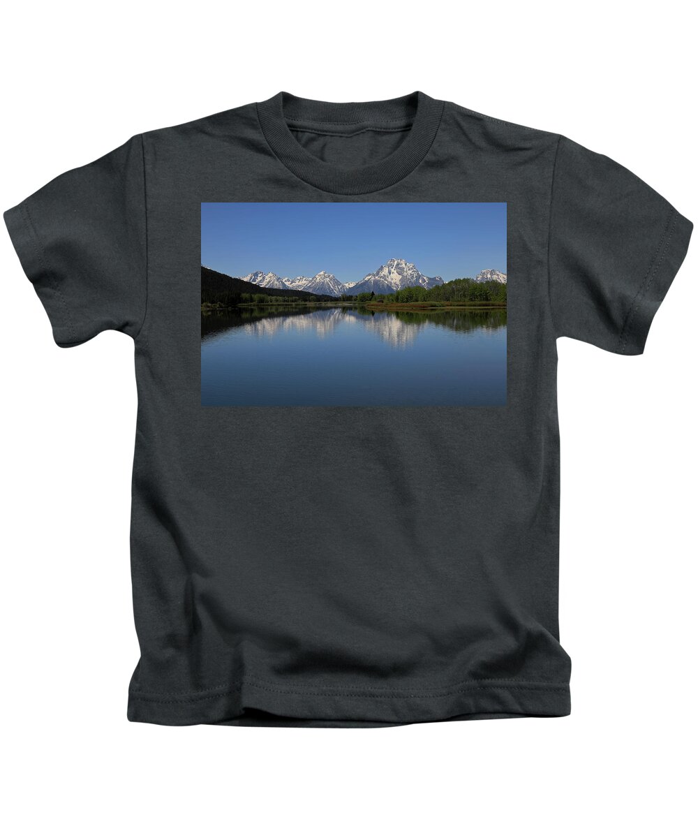 Oxbow Bend Kids T-Shirt featuring the photograph Grand Teton - Oxbow Bend - Snake River 2 by Richard Krebs