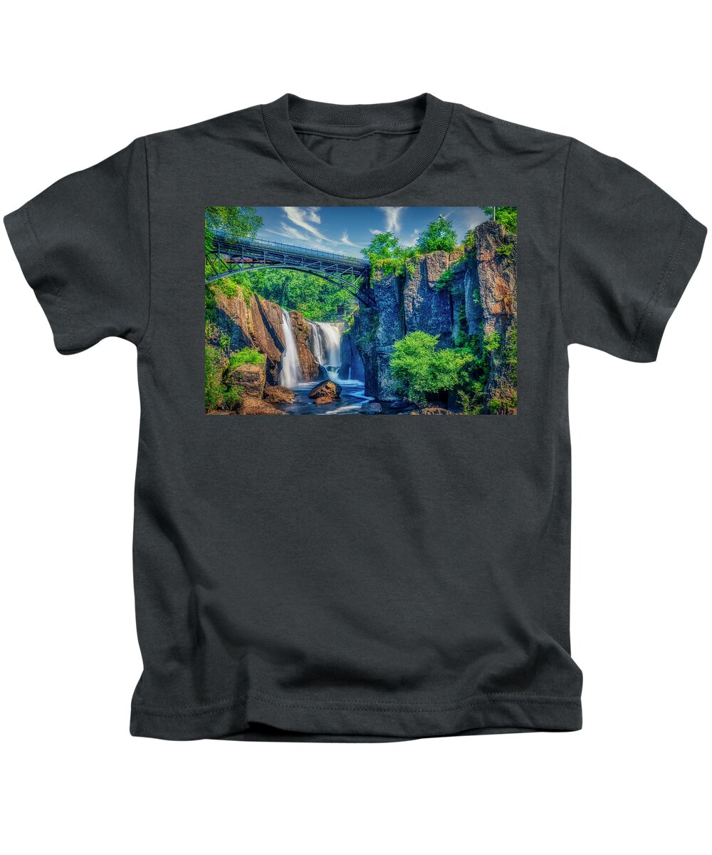 Great Falls Kids T-Shirt featuring the photograph Paterson Great Falls by Penny Polakoff