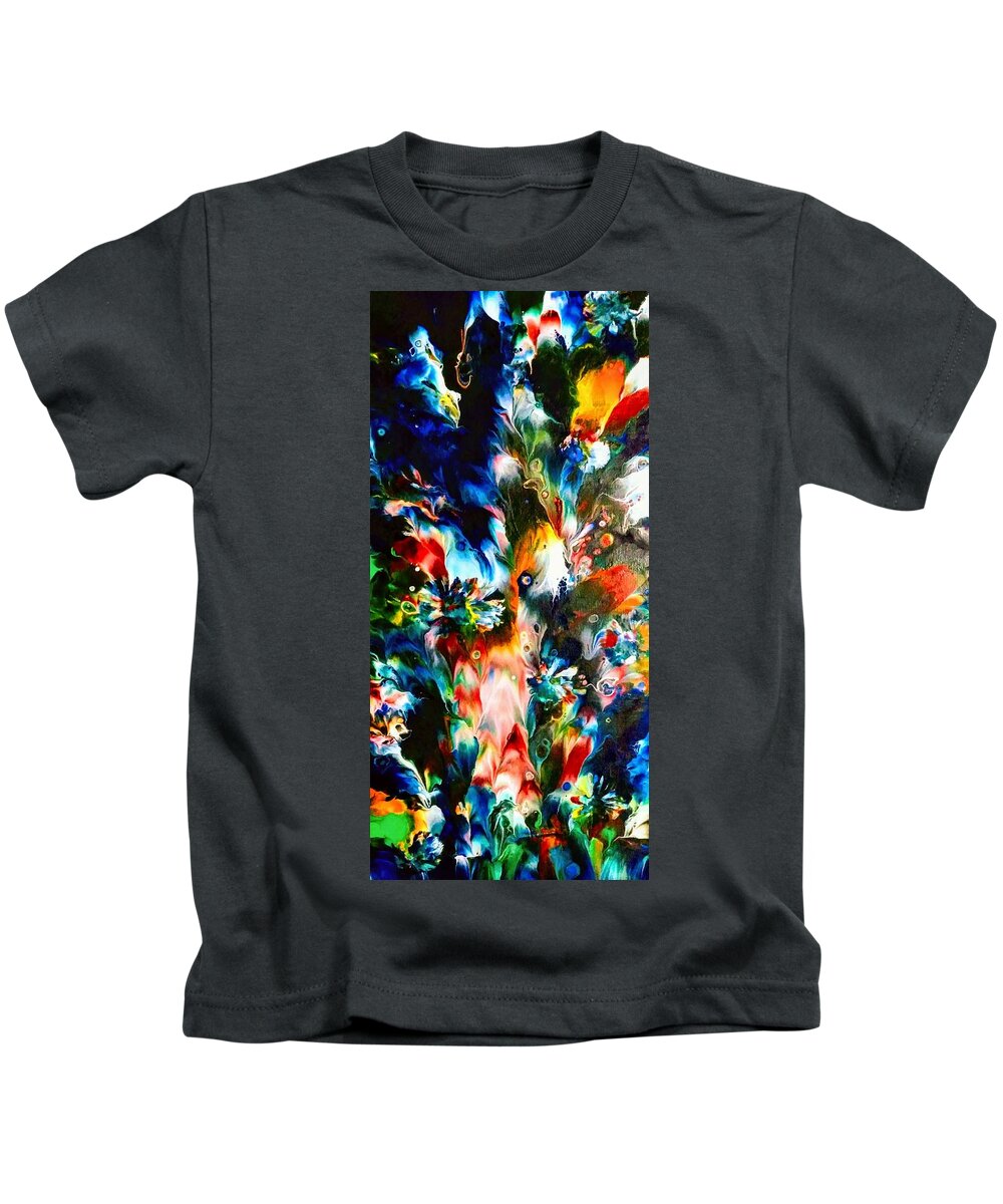 Peacock Kids T-Shirt featuring the painting Peacock by Anna Adams