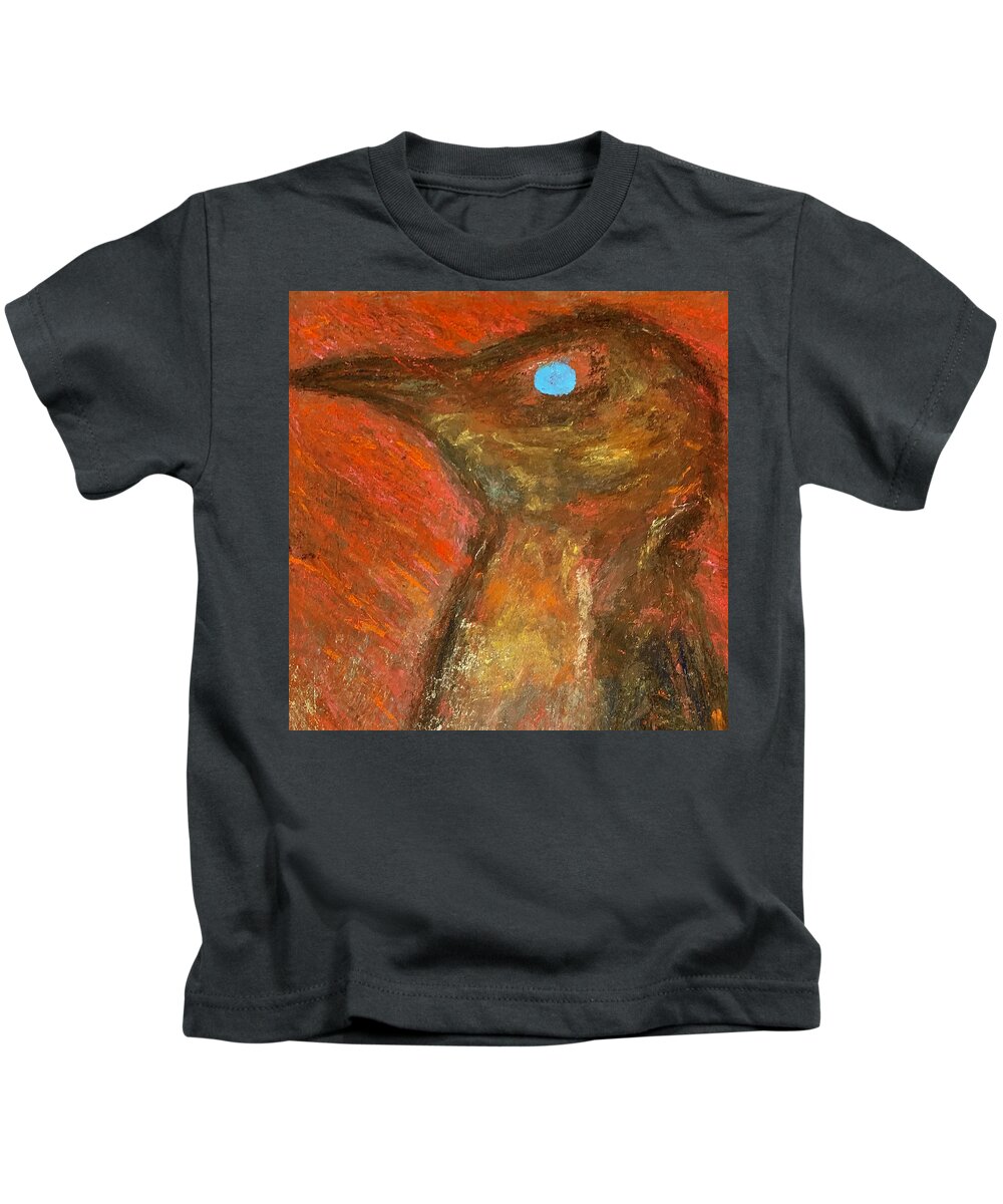 Nicholas Brendon Kids T-Shirt featuring the painting Penguin Tension by Nicholas Brendon