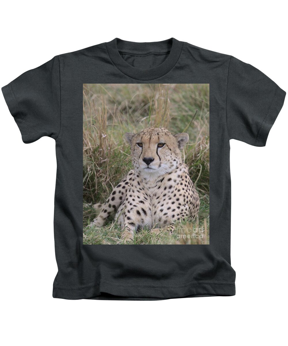 Cheetah Kids T-Shirt featuring the photograph Pensive by Nirav Shah