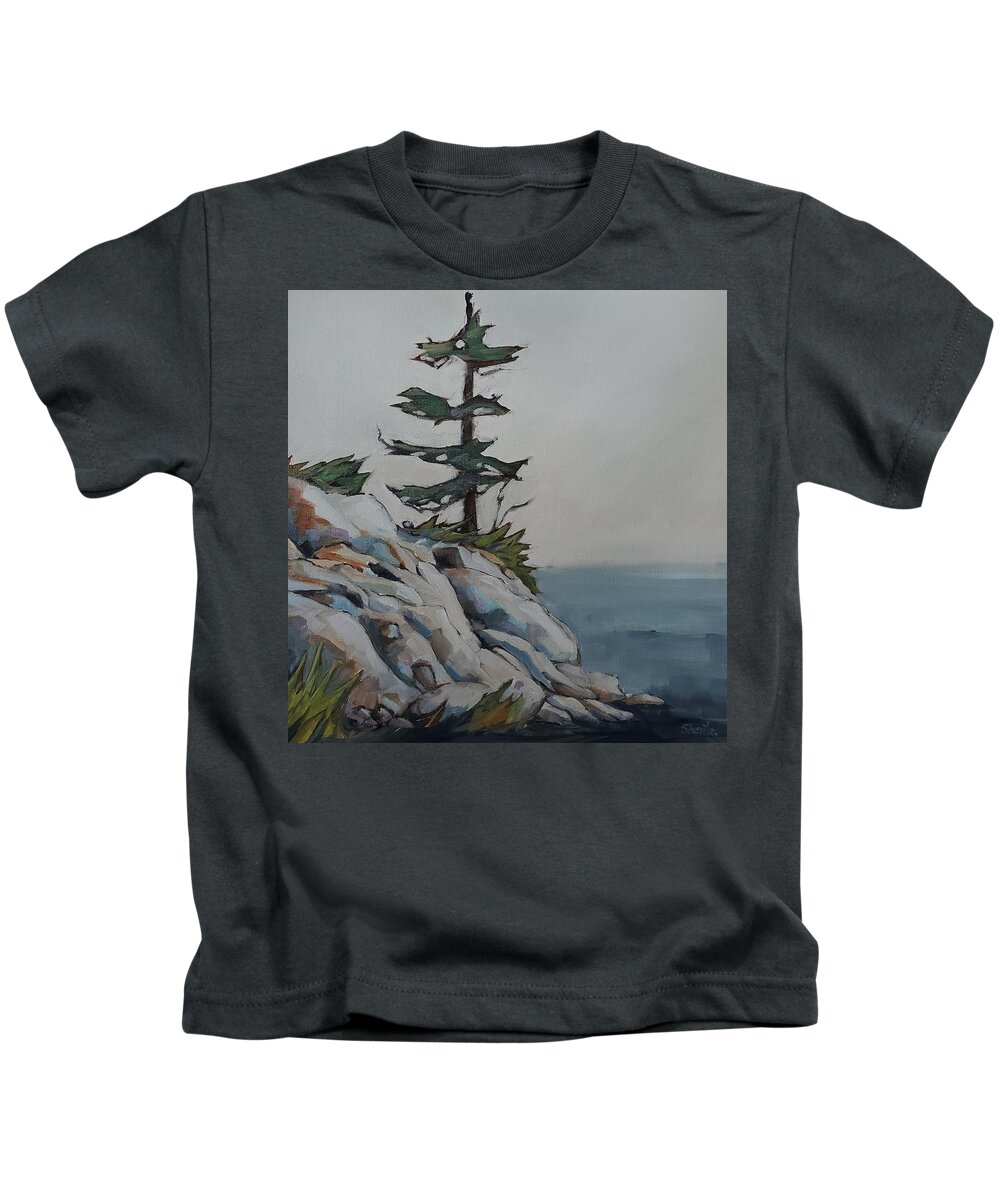 Landscape Kids T-Shirt featuring the painting Pensive by Sheila Romard