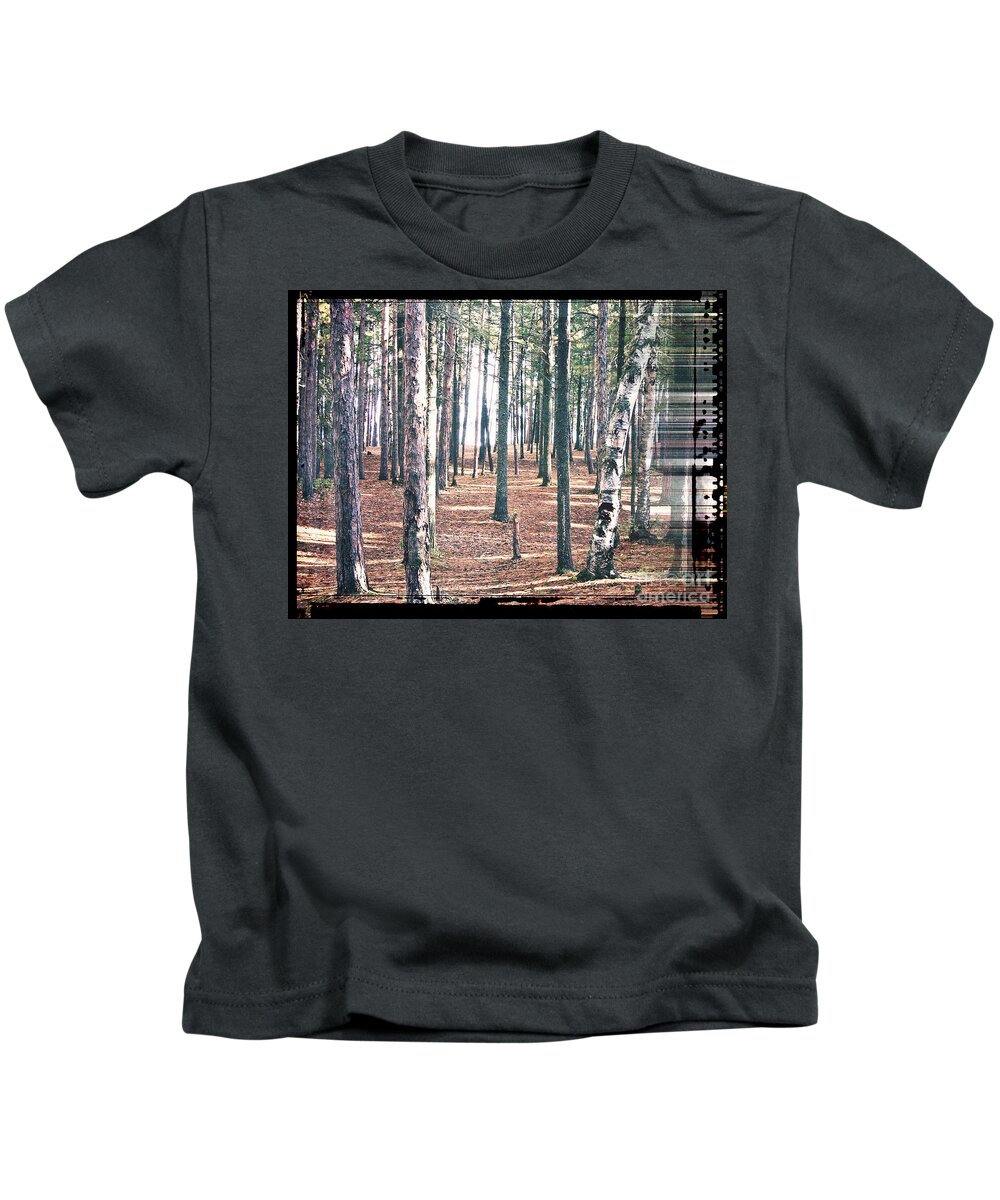 Forest Kids T-Shirt featuring the digital art Pine And Birch by Phil Perkins