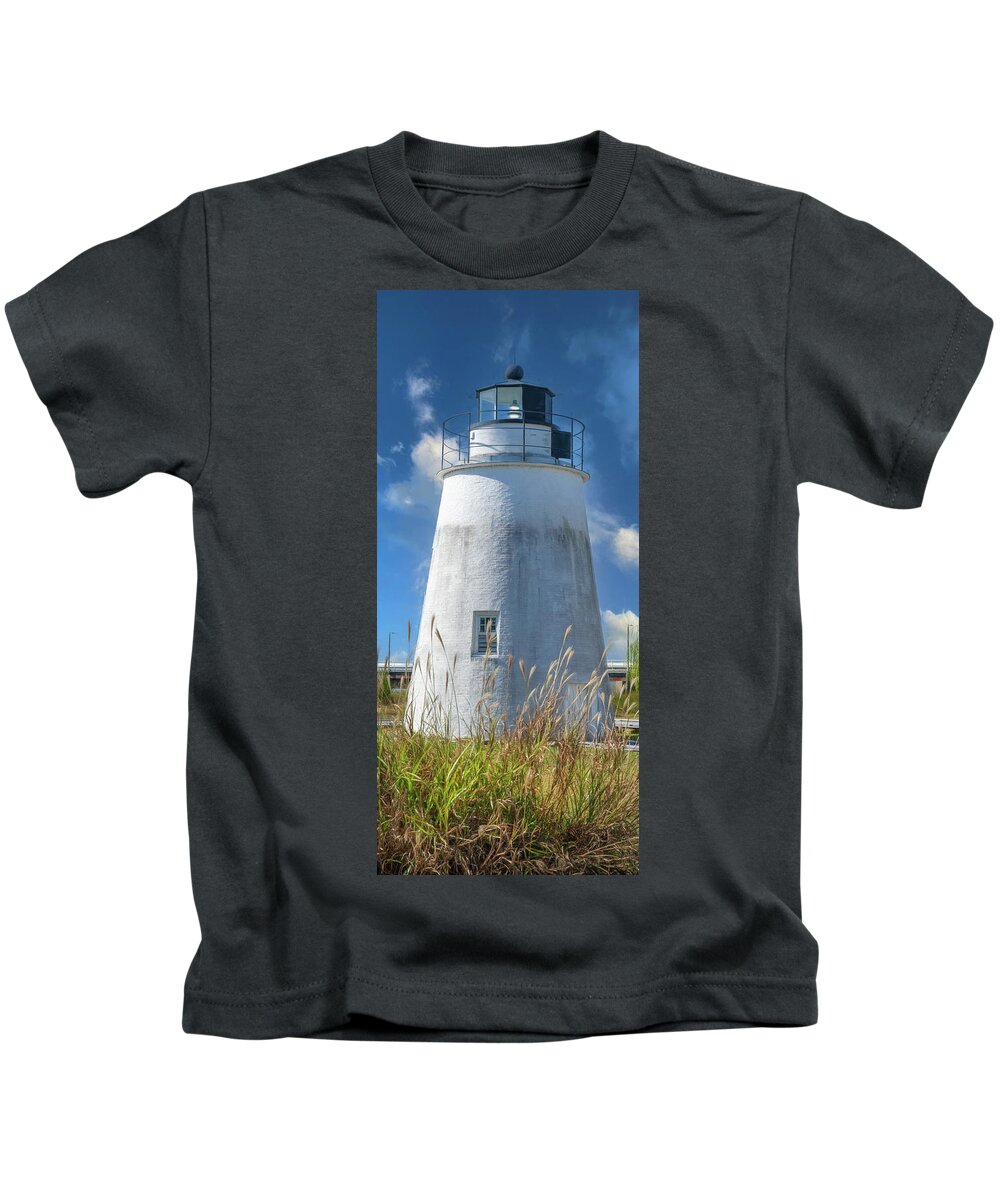 Lighthouse Kids T-Shirt featuring the photograph Piney Point Lighthouse by Cindy Lark Hartman