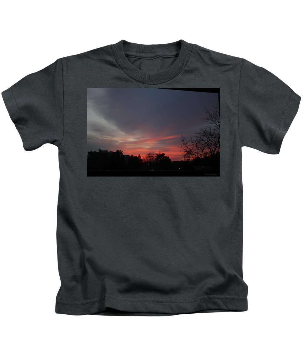 Morning Kids T-Shirt featuring the photograph Pink Morning After Sunrise February 17 2021 by Miriam A Kilmer