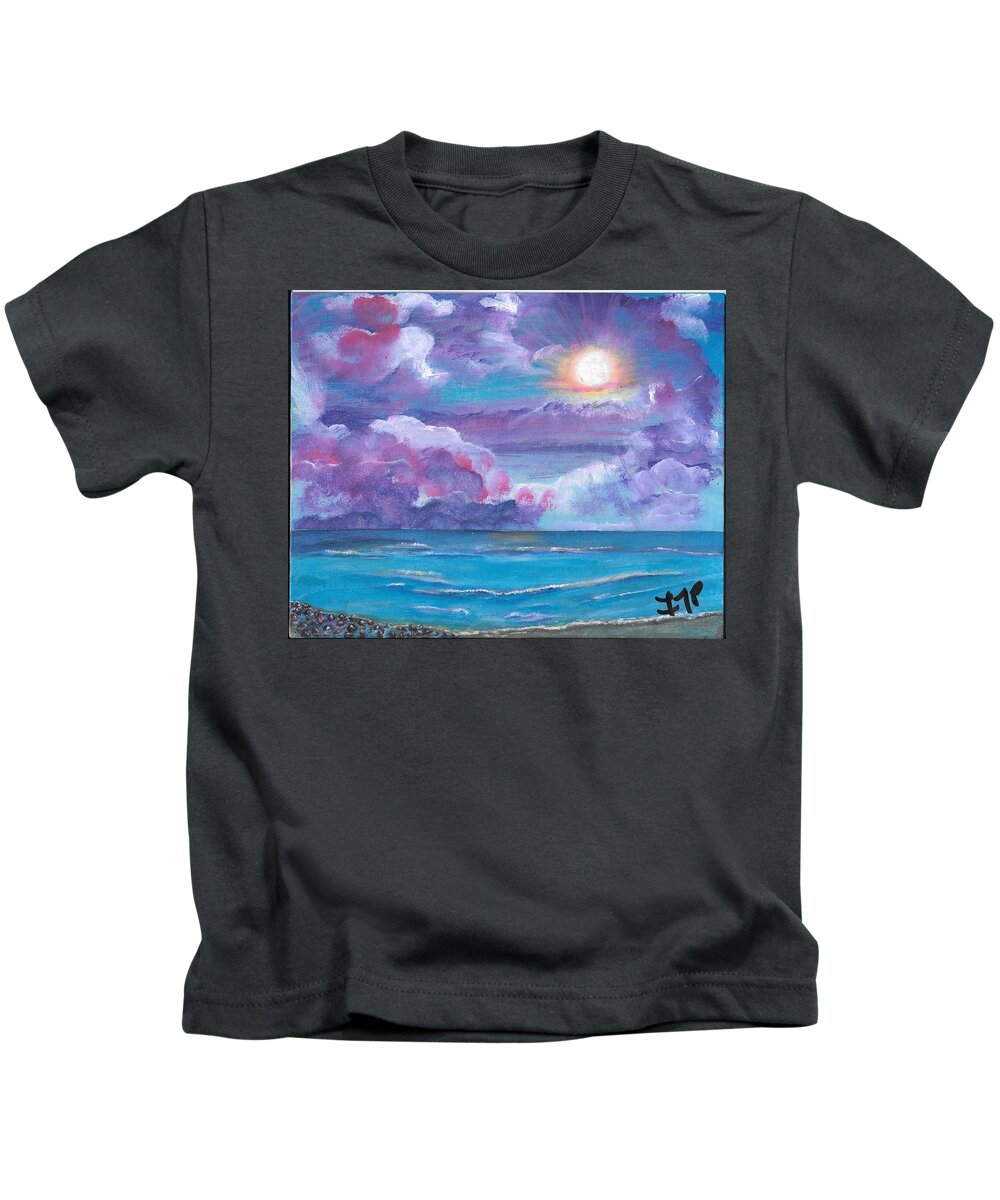 Pink Kids T-Shirt featuring the painting Pinked by Esoteric Gardens KN