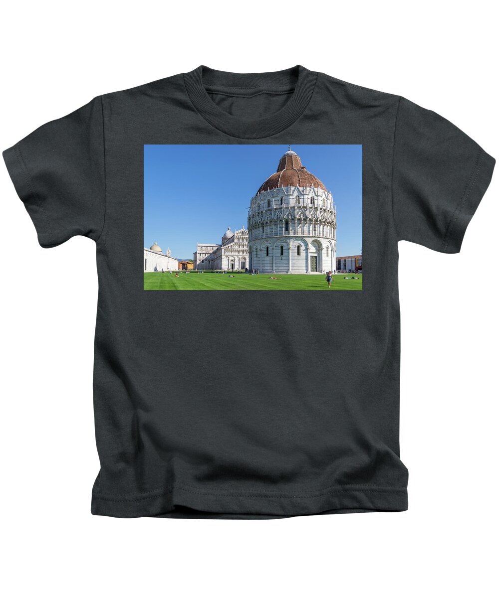 Pisa Kids T-Shirt featuring the photograph Pisa Baptistery by Andrew Lalchan