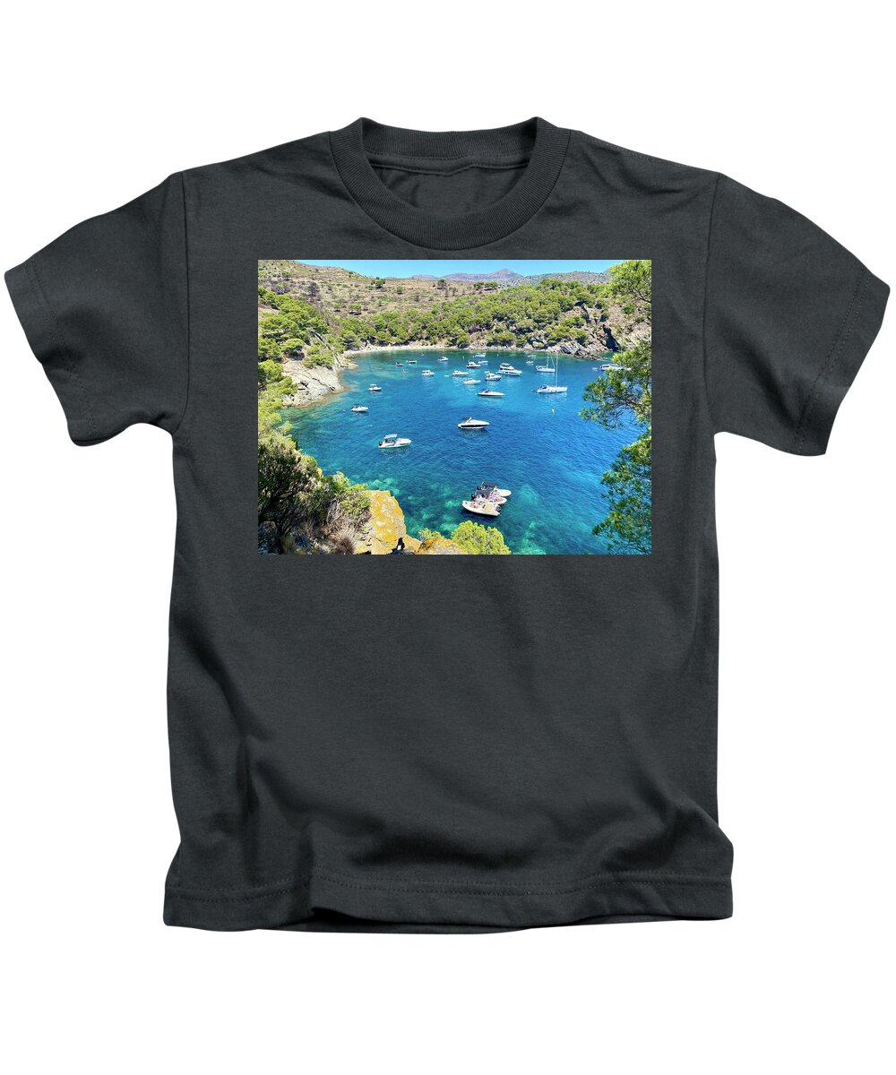 Playa Cala Rostella Kids T-Shirt featuring the photograph Playa Cala Rostella by Monika Salvan