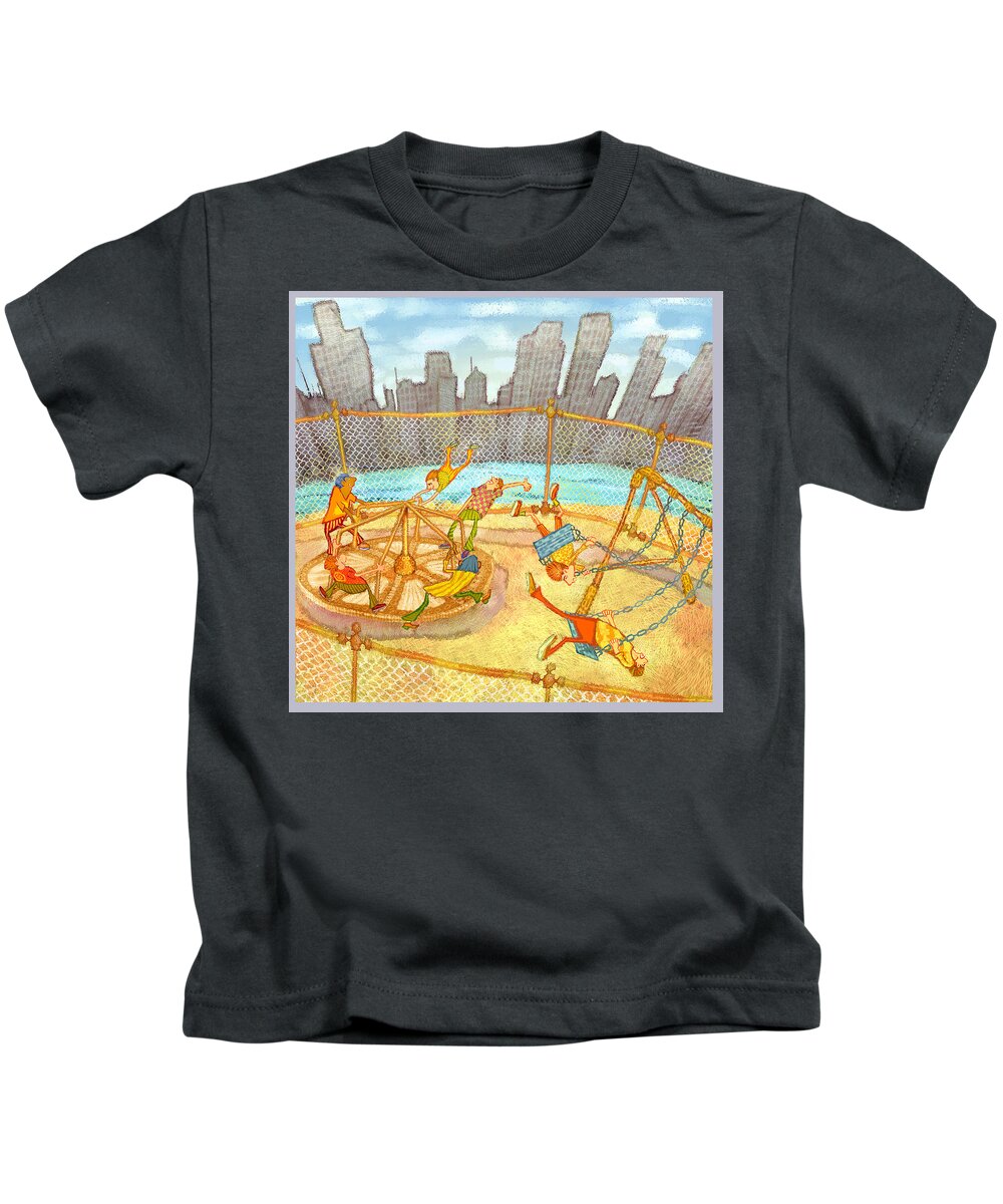 Playground Kids T-Shirt featuring the digital art Playground by Hone Williams