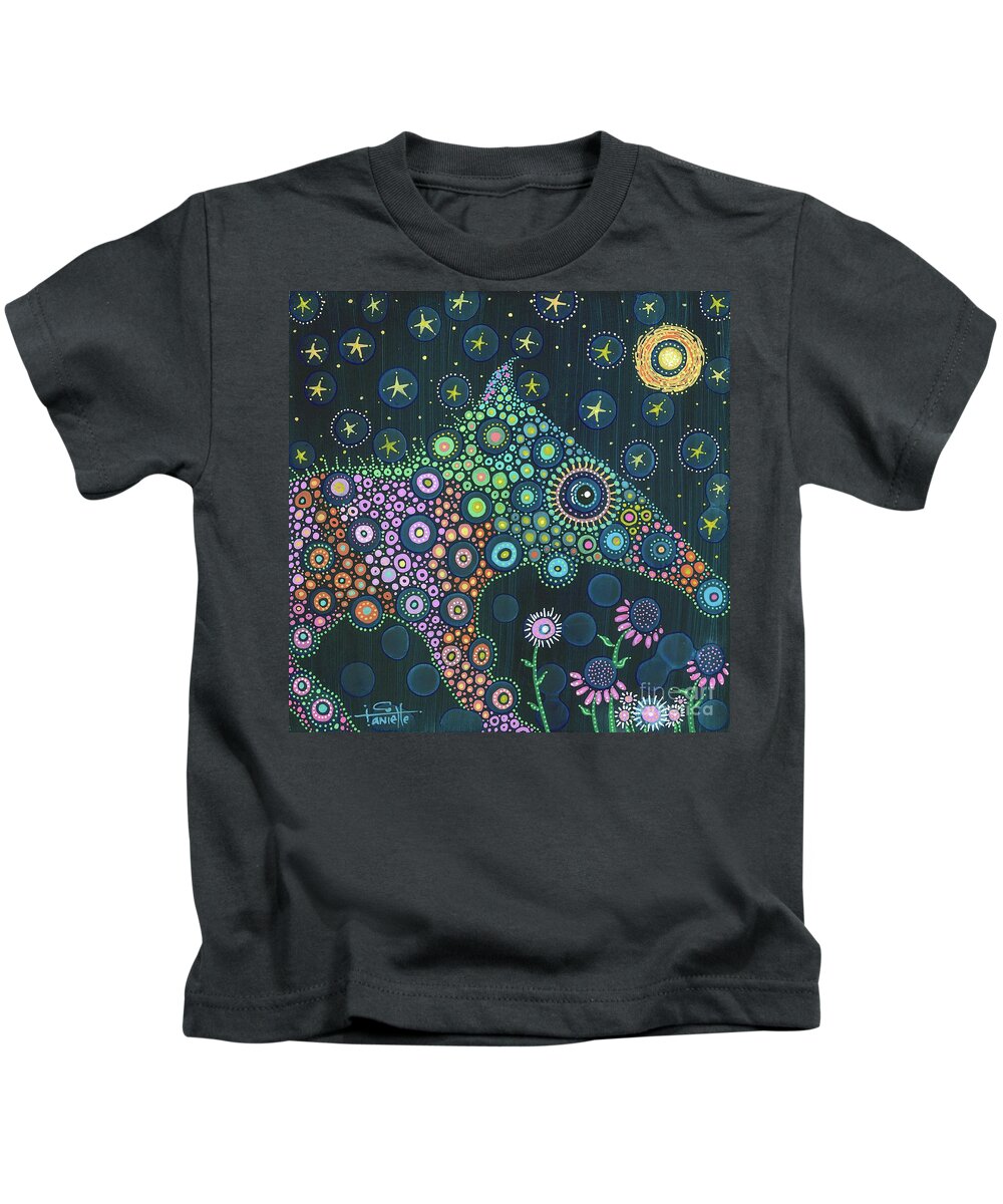 Peccary Painting Kids T-Shirt featuring the painting Polka Dot Peccary-Anteater-ish by Tanielle Childers
