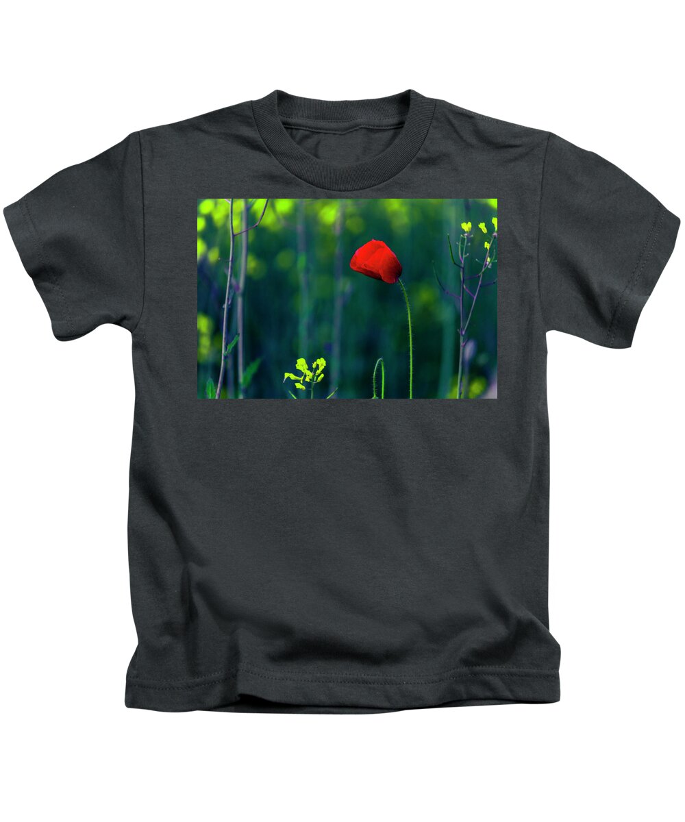 Bulgaria Kids T-Shirt featuring the photograph Poppy by Evgeni Dinev