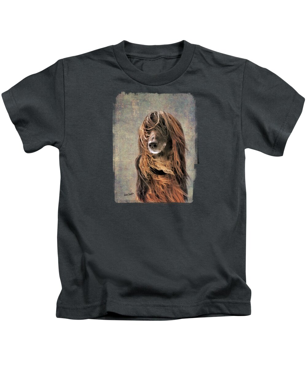 Dog Kids T-Shirt featuring the photograph Portrait of an Afghan Hound by Diane Chandler