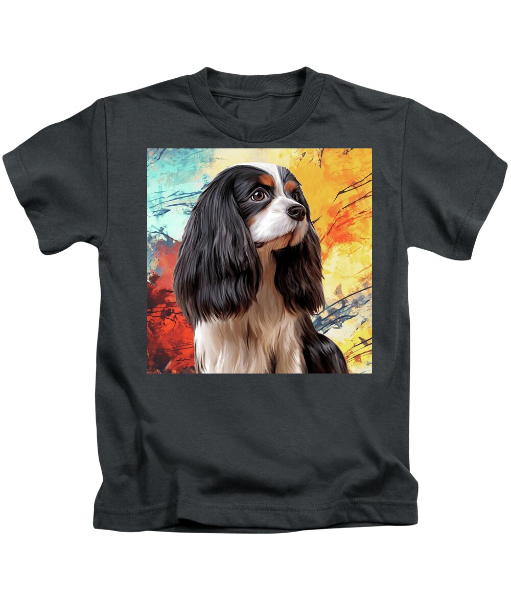 Dog Kids T-Shirt featuring the painting Pose for Mamma by Teresa Trotter