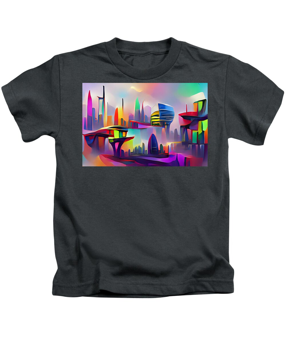 Abstract Kids T-Shirt featuring the digital art Possibilities by David Hansen