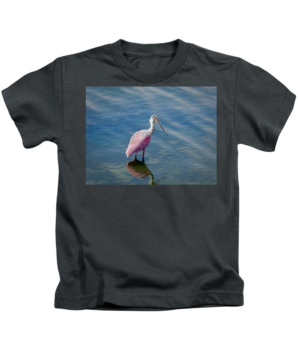 Spoonbill Kids T-Shirt featuring the photograph Pretty in Pink by Laura Putman