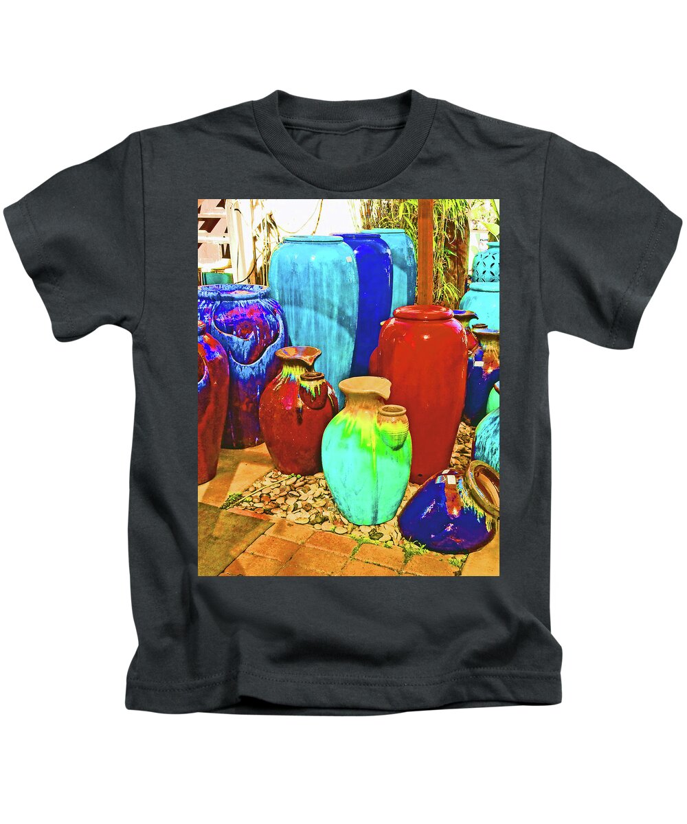 Pottery Kids T-Shirt featuring the photograph Pretty Plant Pottery by Andrew Lawrence
