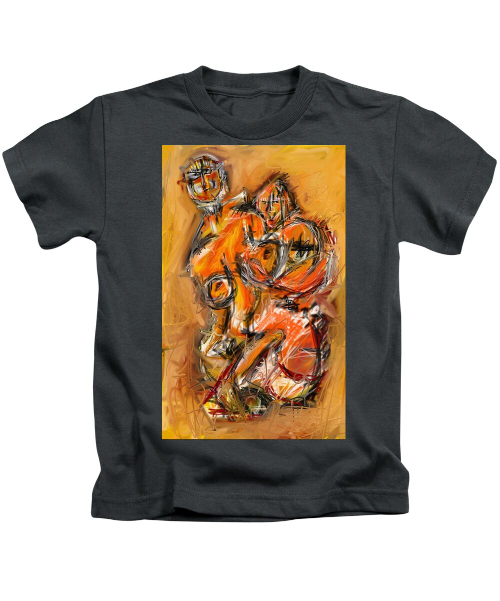  Kids T-Shirt featuring the painting Quarantine by Gustavo Ramirez