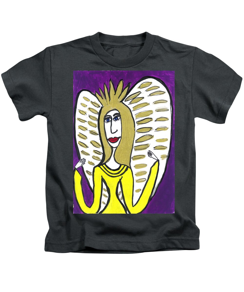 Angel Kids T-Shirt featuring the painting Railatrea Angel by Victoria Mary Clarke
