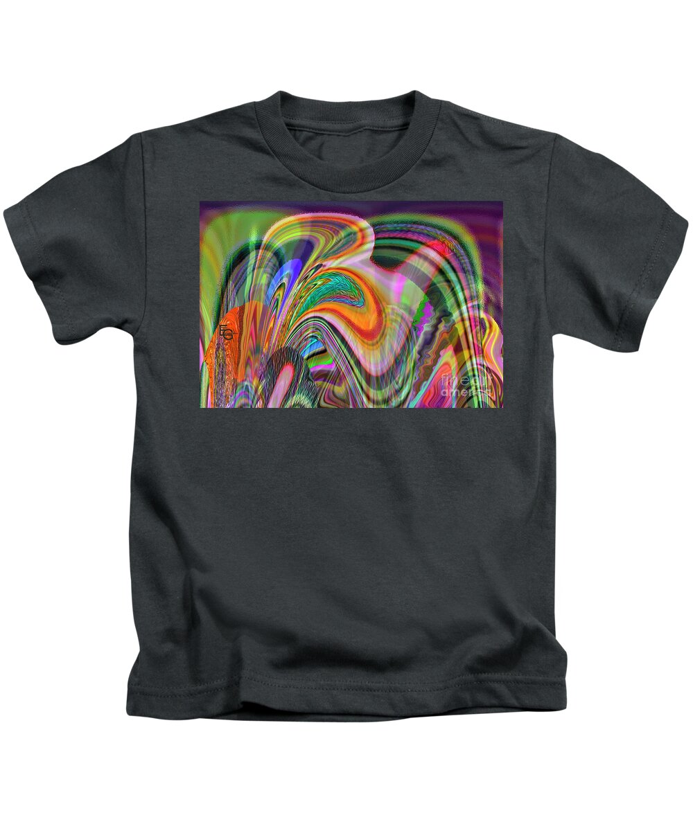 Rainbow Kids T-Shirt featuring the mixed media Rainbow Kambonemos 01.03.2023 by Elena Gantchikova