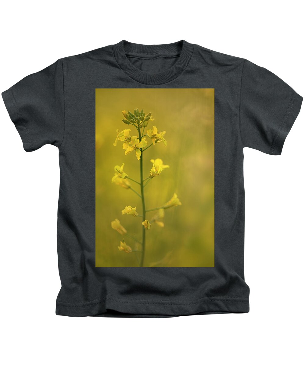 Rapeseed Kids T-Shirt featuring the photograph Rapeseed flowers by Karen Rispin