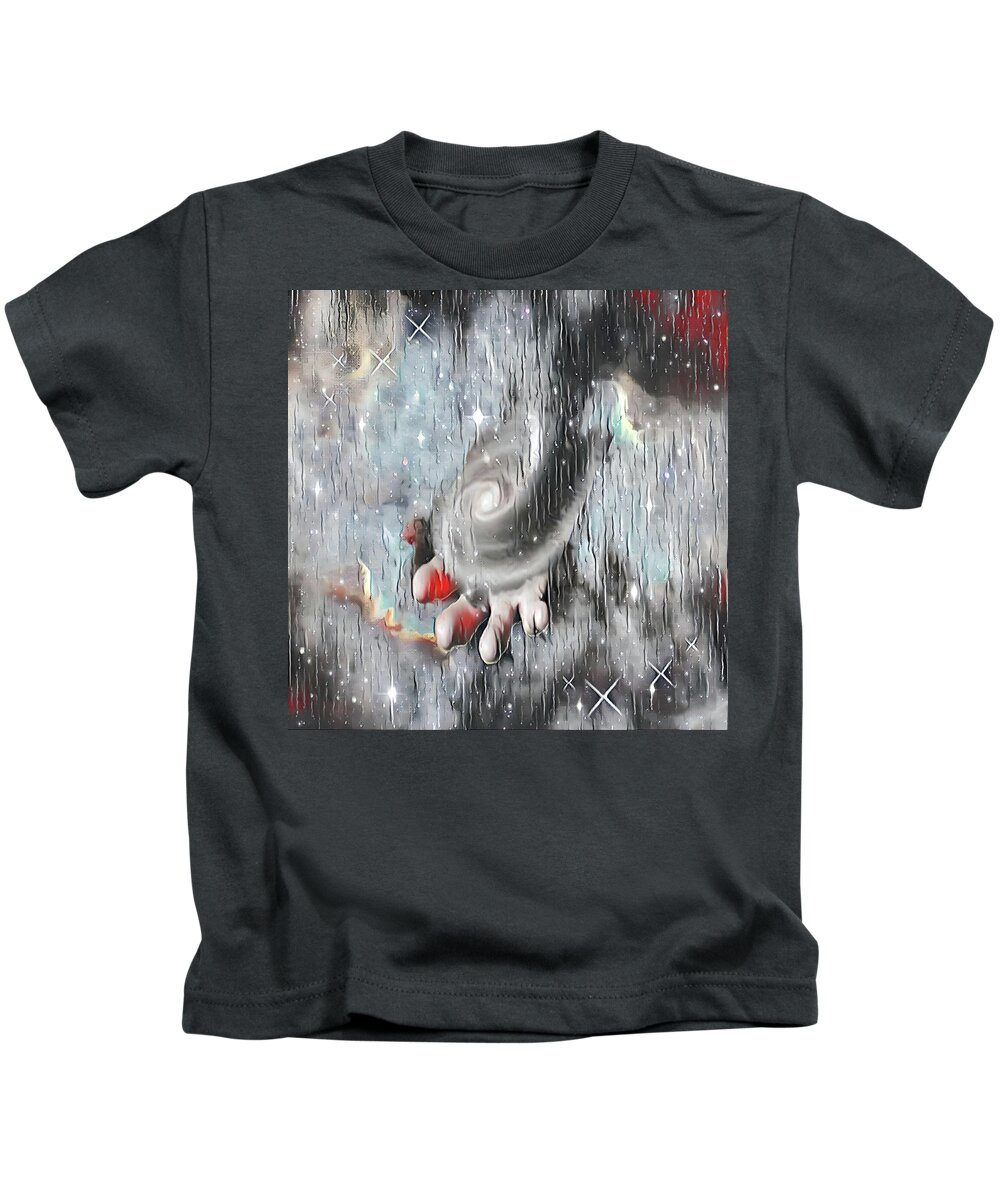  Kids T-Shirt featuring the digital art Reaching by Christina Knight
