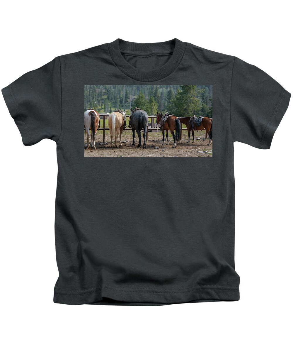 Horse Kids T-Shirt featuring the photograph Ready To Ride by Steve Kelley