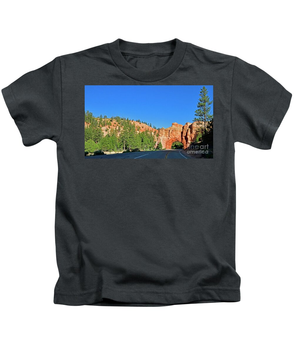 Red Canyon Arch Kids T-Shirt featuring the photograph Red Canyon Arch by Amazing Action Photo Video