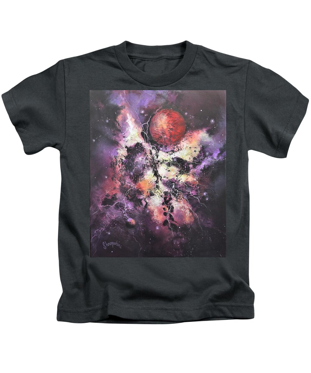 Red Planet Kids T-Shirt featuring the painting Red Planet by Tom Shropshire