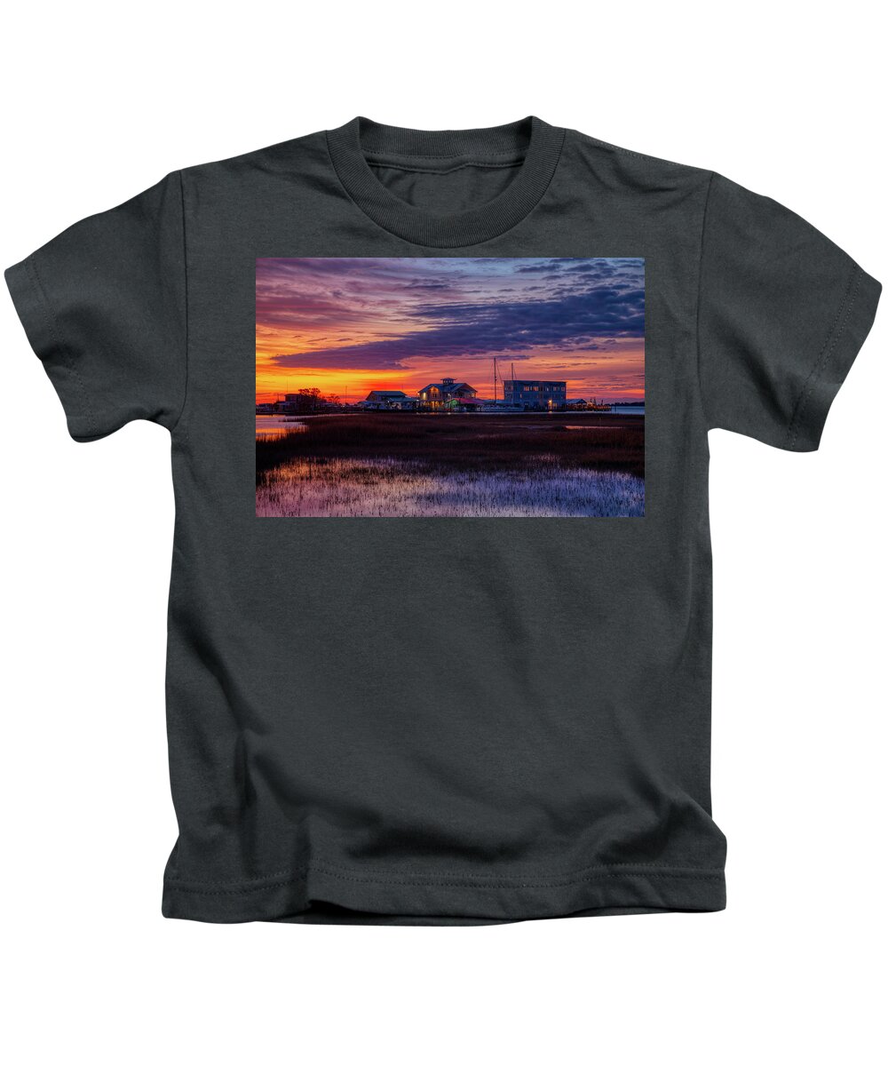 Southport Kids T-Shirt featuring the photograph Red sunrise by Nick Noble