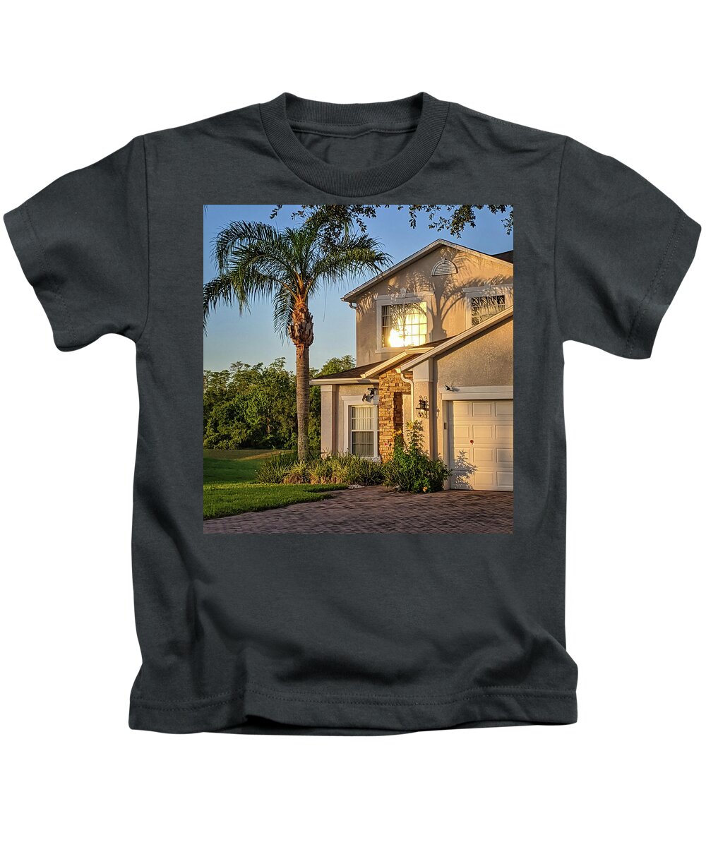 Building Kids T-Shirt featuring the photograph Reflection on Florida Living by Portia Olaughlin