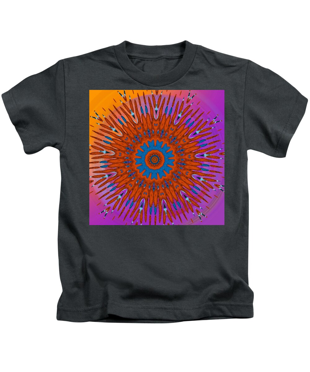 Abstract Kids T-Shirt featuring the digital art Retro 60's - Groovy Pinwheel by Ronald Mills