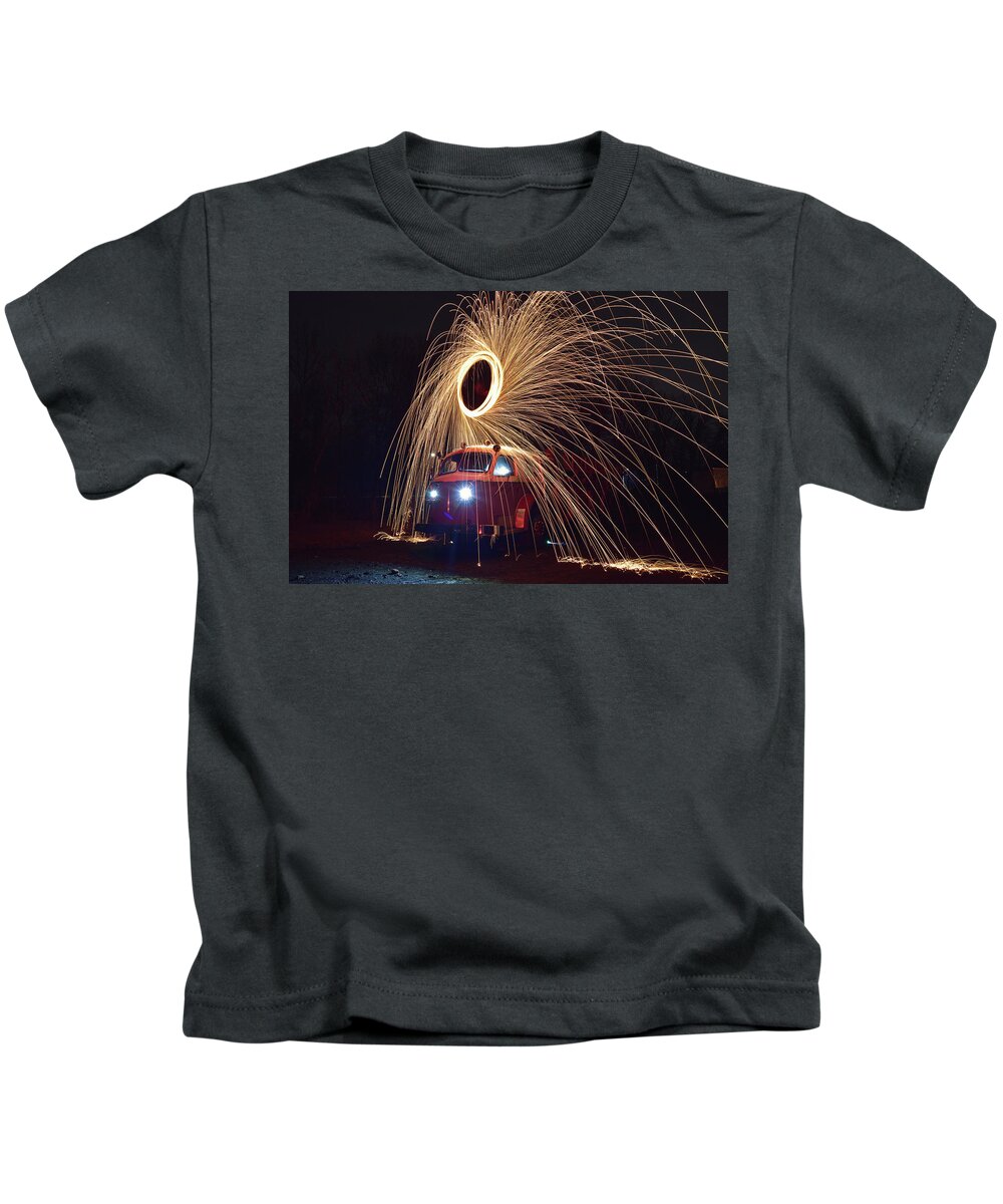 Red Kids T-Shirt featuring the photograph Ring of Fire by Christina McGoran