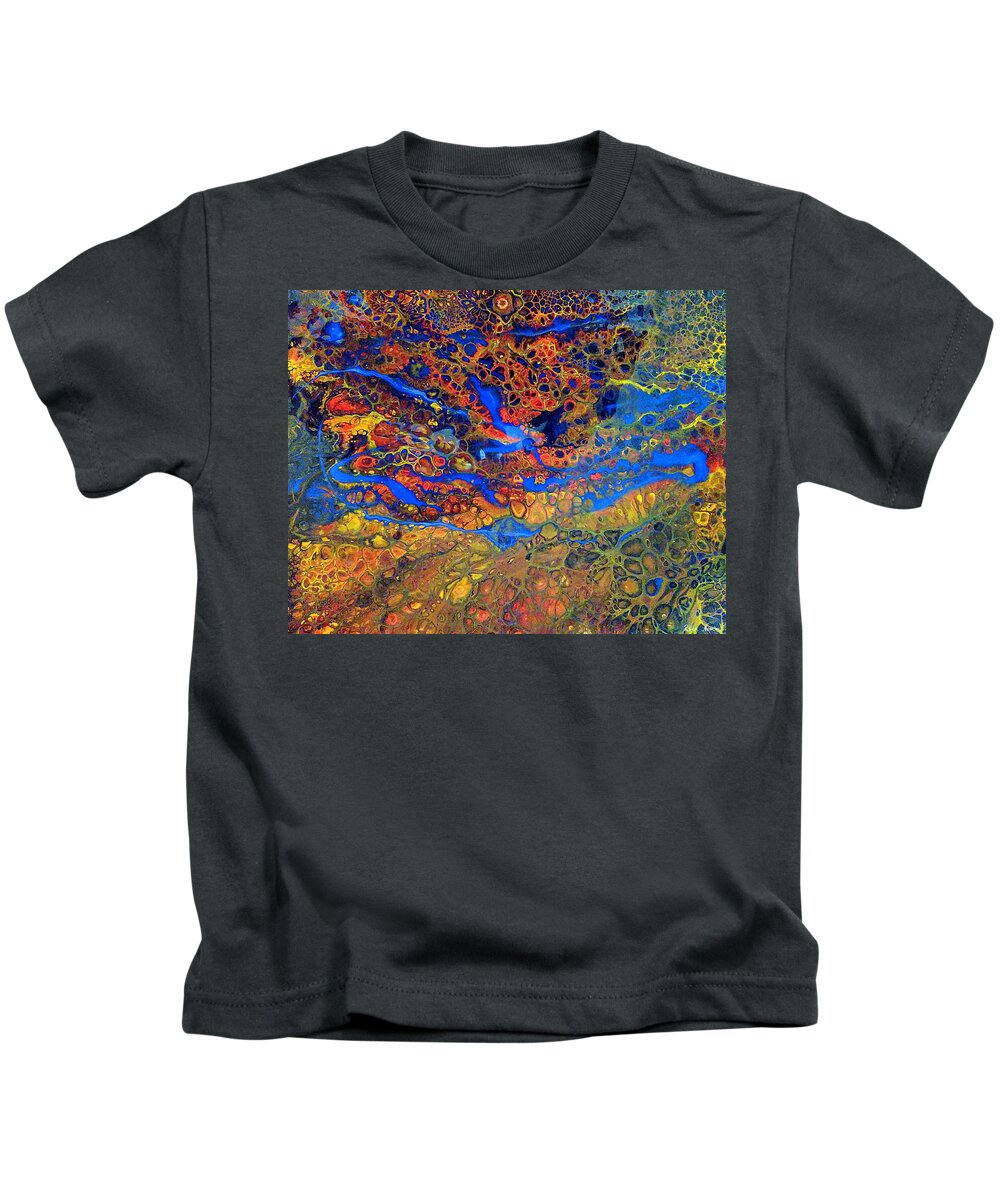  Kids T-Shirt featuring the painting River Run by Rein Nomm