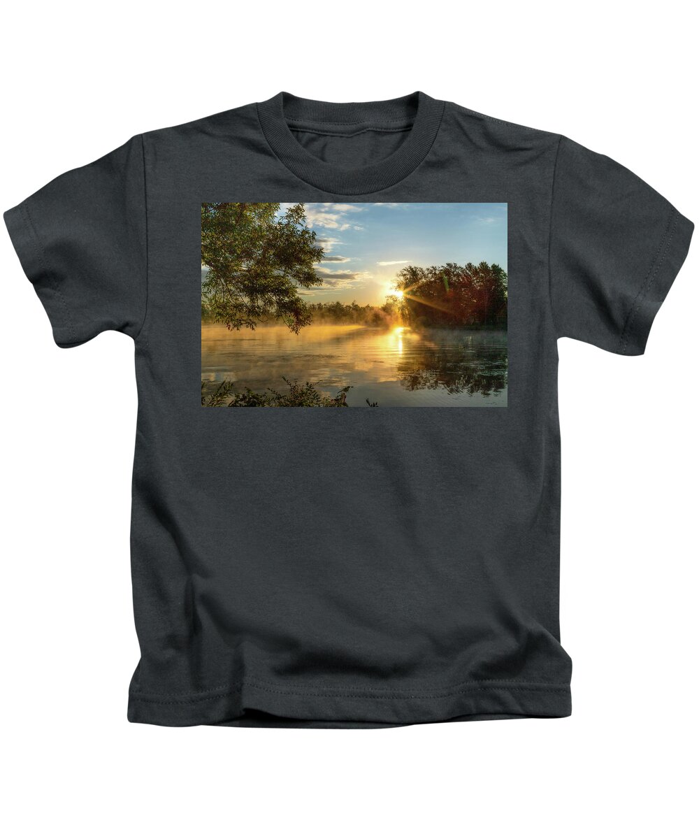 River Kids T-Shirt featuring the photograph River Smoke by Rod Best
