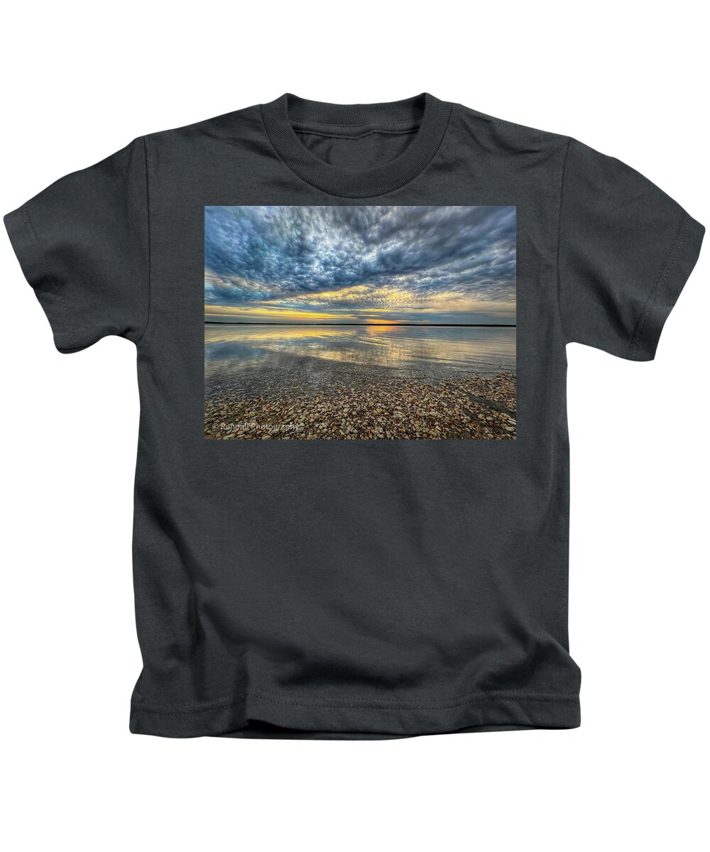 Texas Kids T-Shirt featuring the photograph Rocky Beach Sunset by Pam Rendall