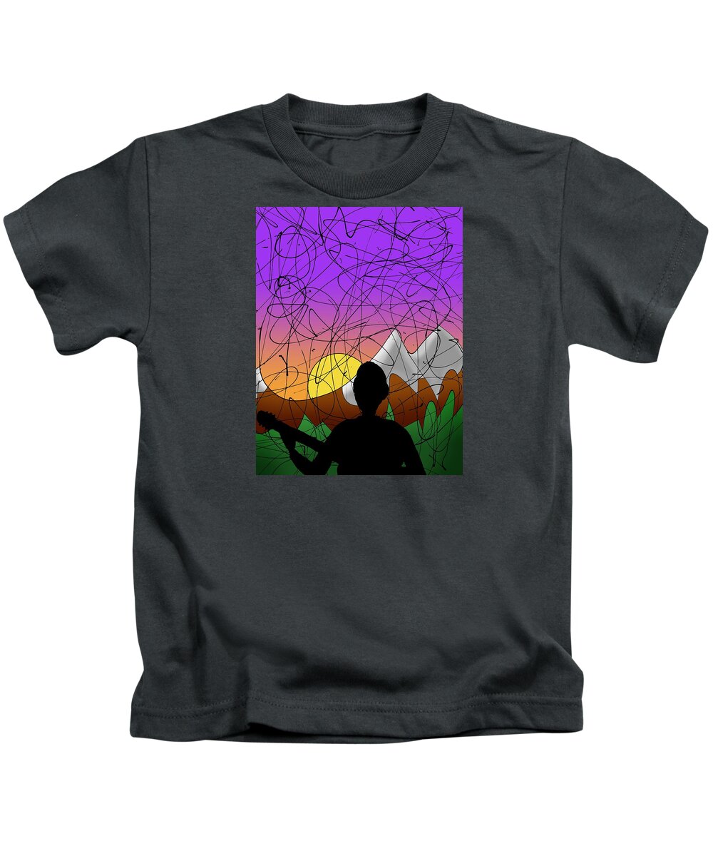  Kids T-Shirt featuring the digital art Rocky Mountain High by Ismael Cavazos