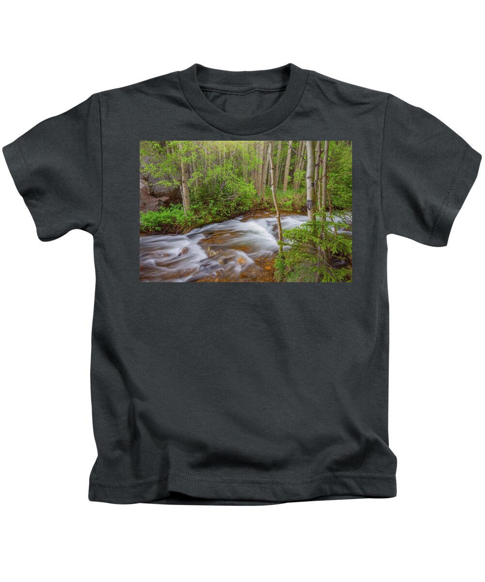 Stream Kids T-Shirt featuring the photograph Rocky Mountain Stream by Darren White