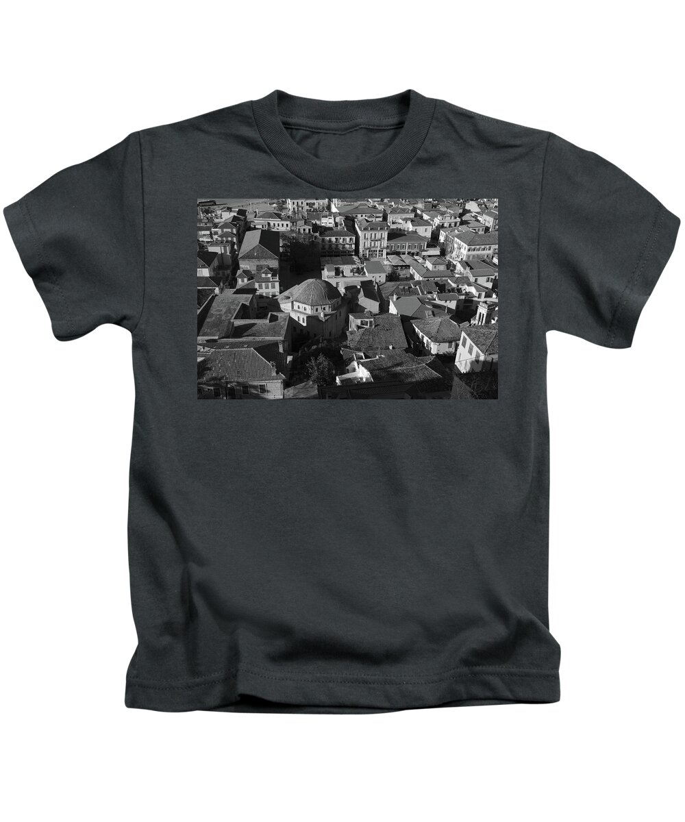 Nafplio Kids T-Shirt featuring the photograph Rooftops of Nafplio by Sean Hannon