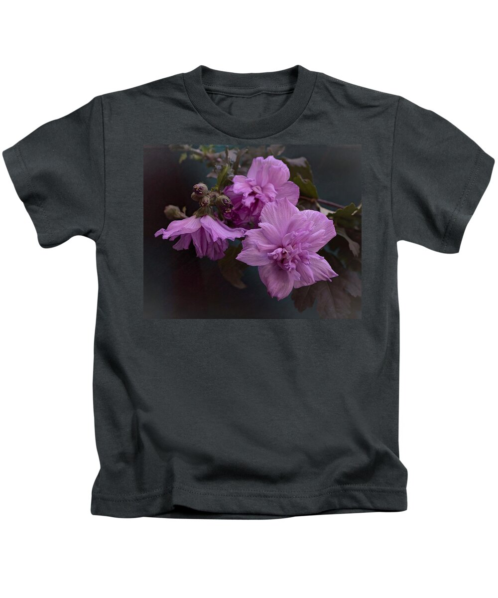 Rose Of Sharon Kids T-Shirt featuring the photograph Rose of Sharon Trio by Cheri Freeman