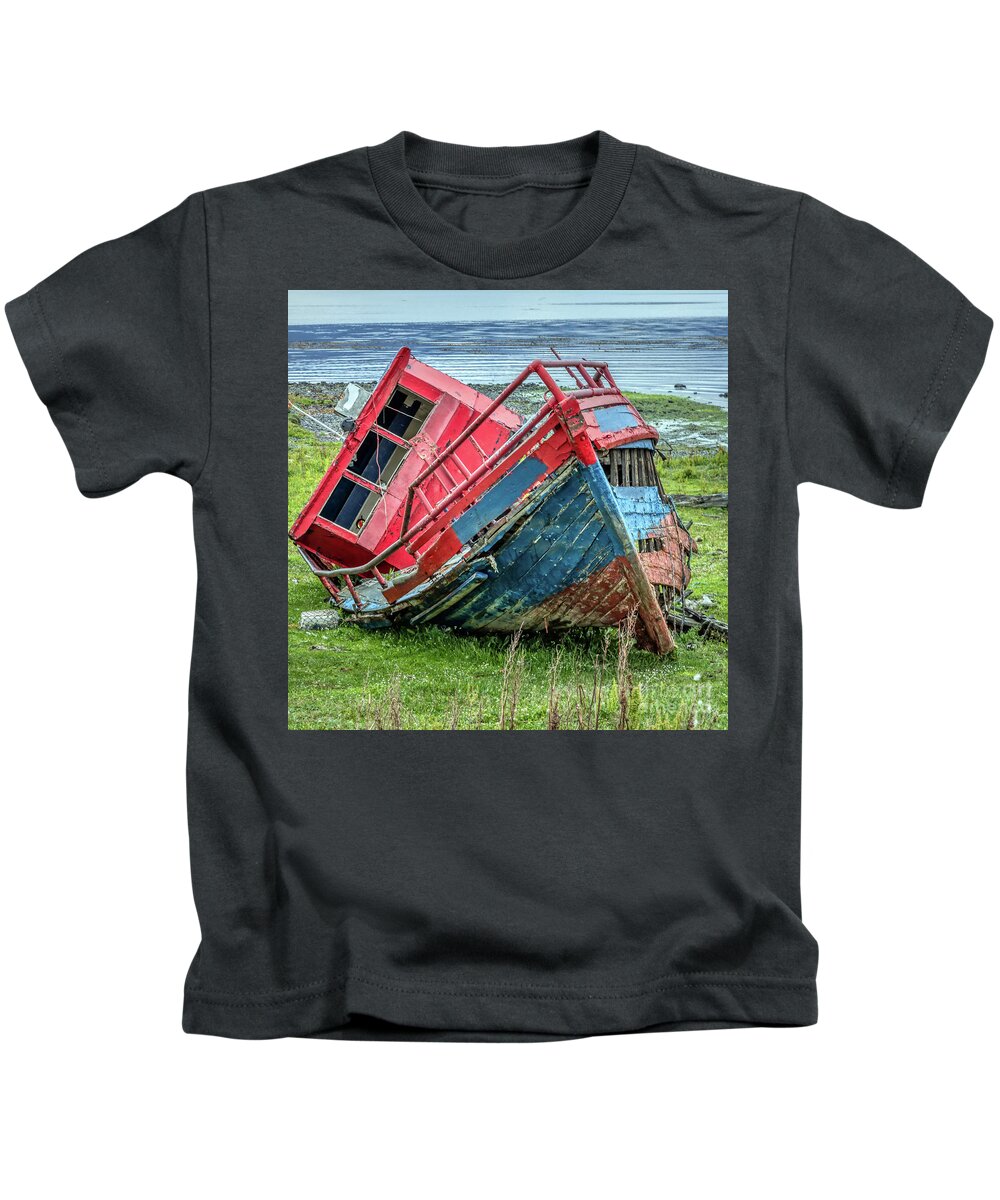 Transportation Kids T-Shirt featuring the photograph Rotting Away by Tom Watkins PVminer pixs
