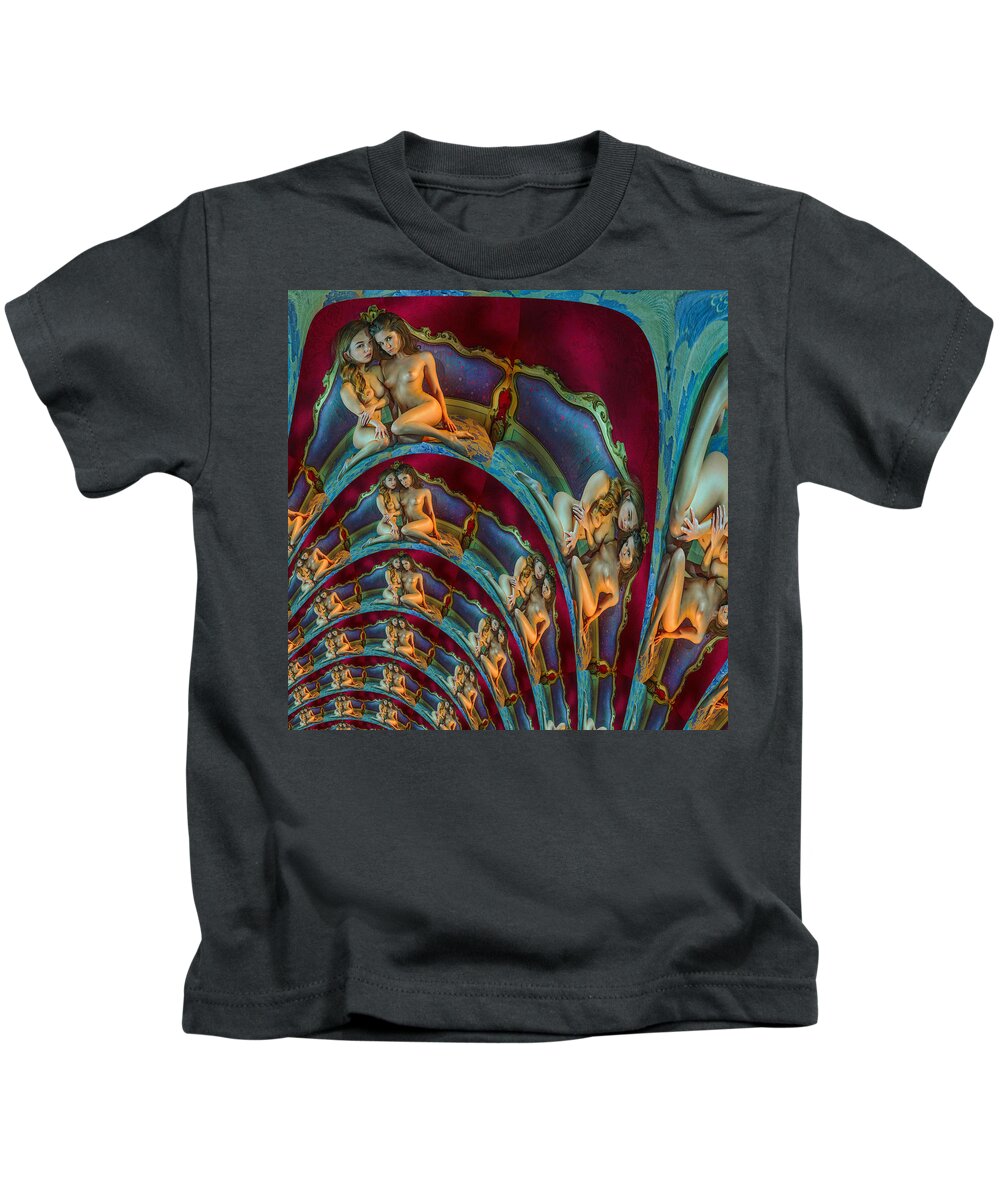Naked Kids T-Shirt featuring the digital art Ruby Ocean Symphony by Stephane Poirier