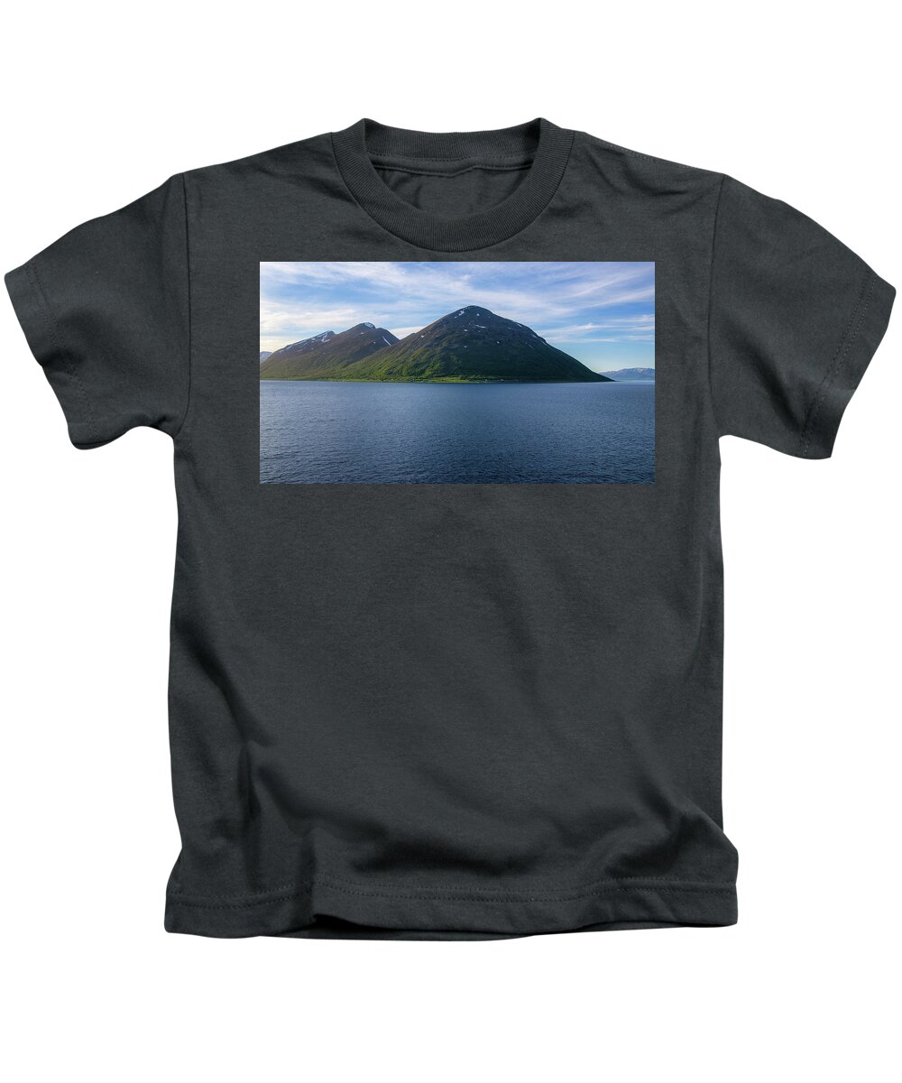 Norway Kids T-Shirt featuring the photograph Sailing through the Fjords in Norway by Matthew DeGrushe