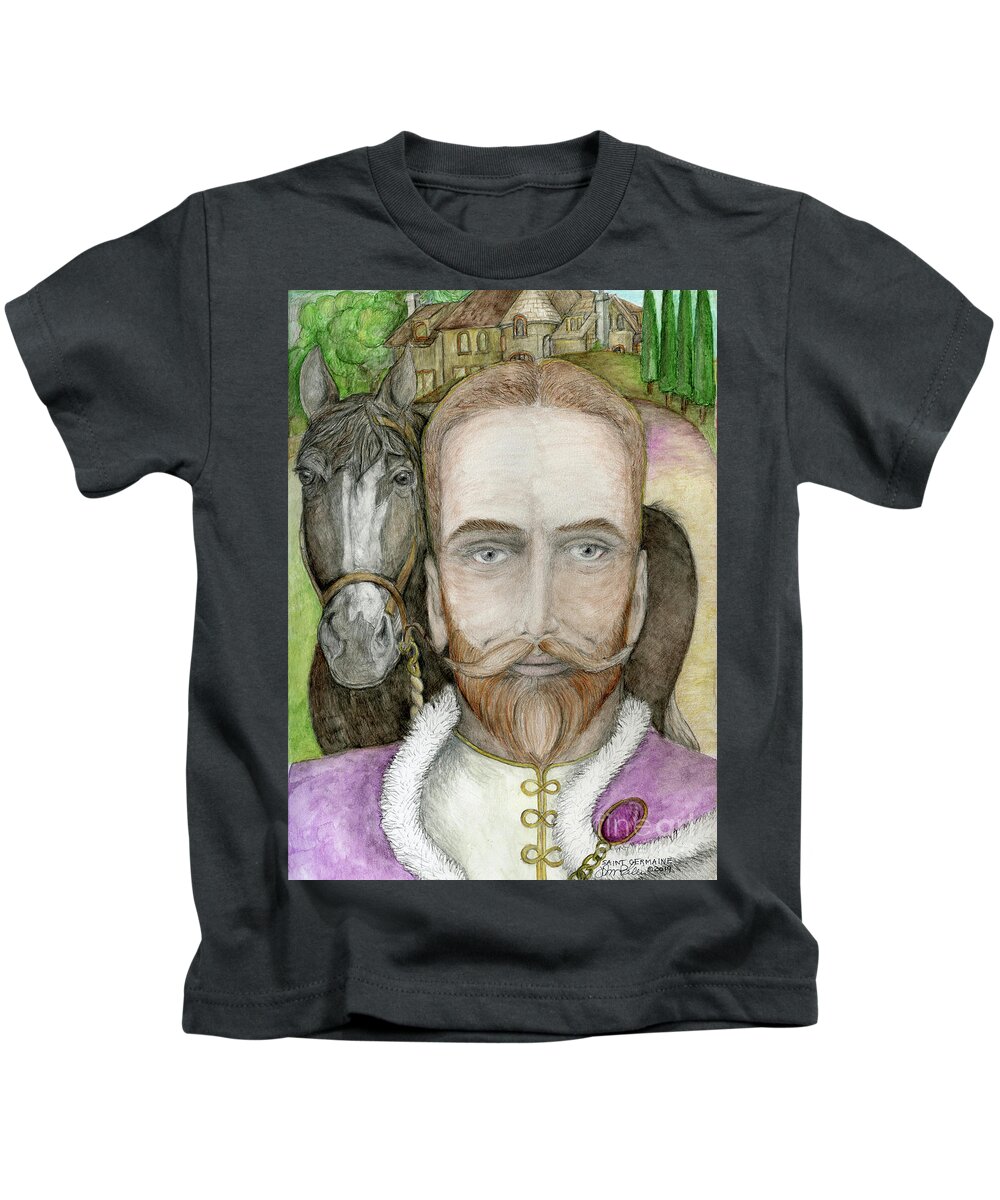 Saint Germaine Kids T-Shirt featuring the painting Saint Germaine by Jo Thomas Blaine