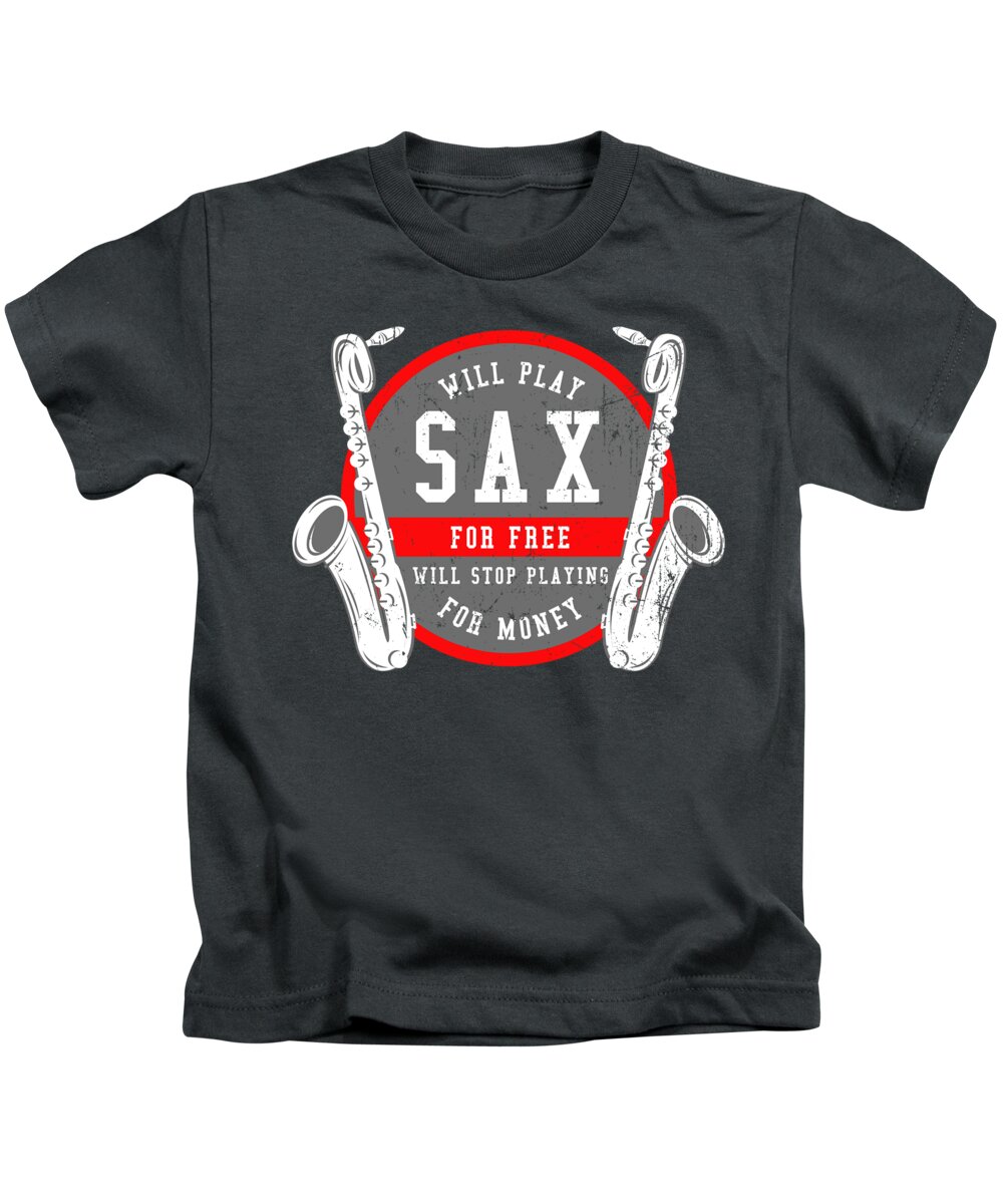 Saxophone Kids T-Shirt featuring the digital art Sax For Men Women Kids - Musician Band Jazz by Mercoat UG Haftungsbeschraenkt