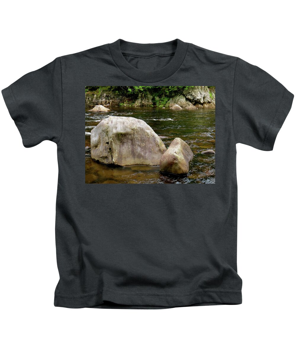 Stream Kids T-Shirt featuring the photograph Schoharie Rocks by Azthet Photography