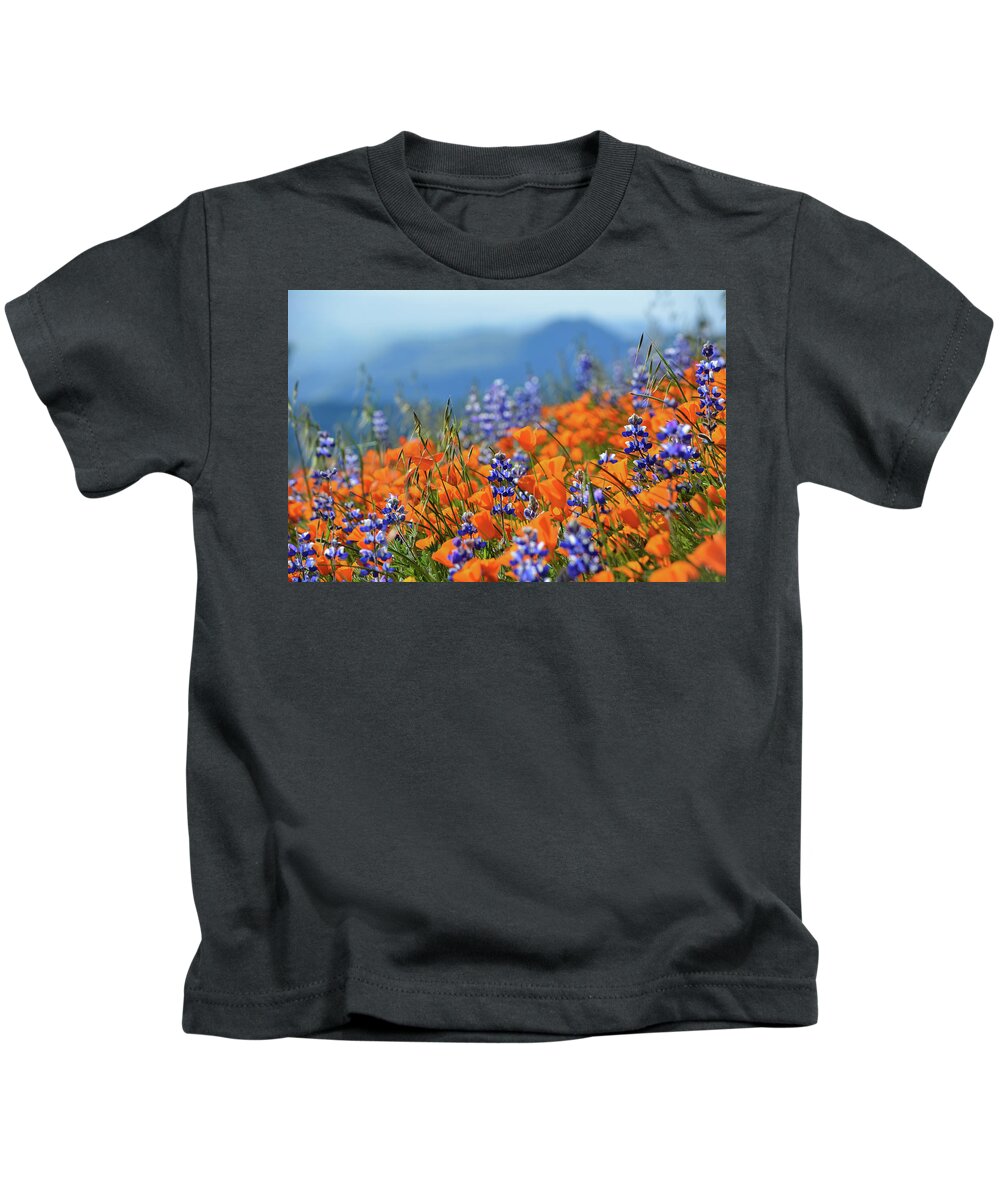 California Kids T-Shirt featuring the photograph Sea of California Wildflowers by Kyle Hanson